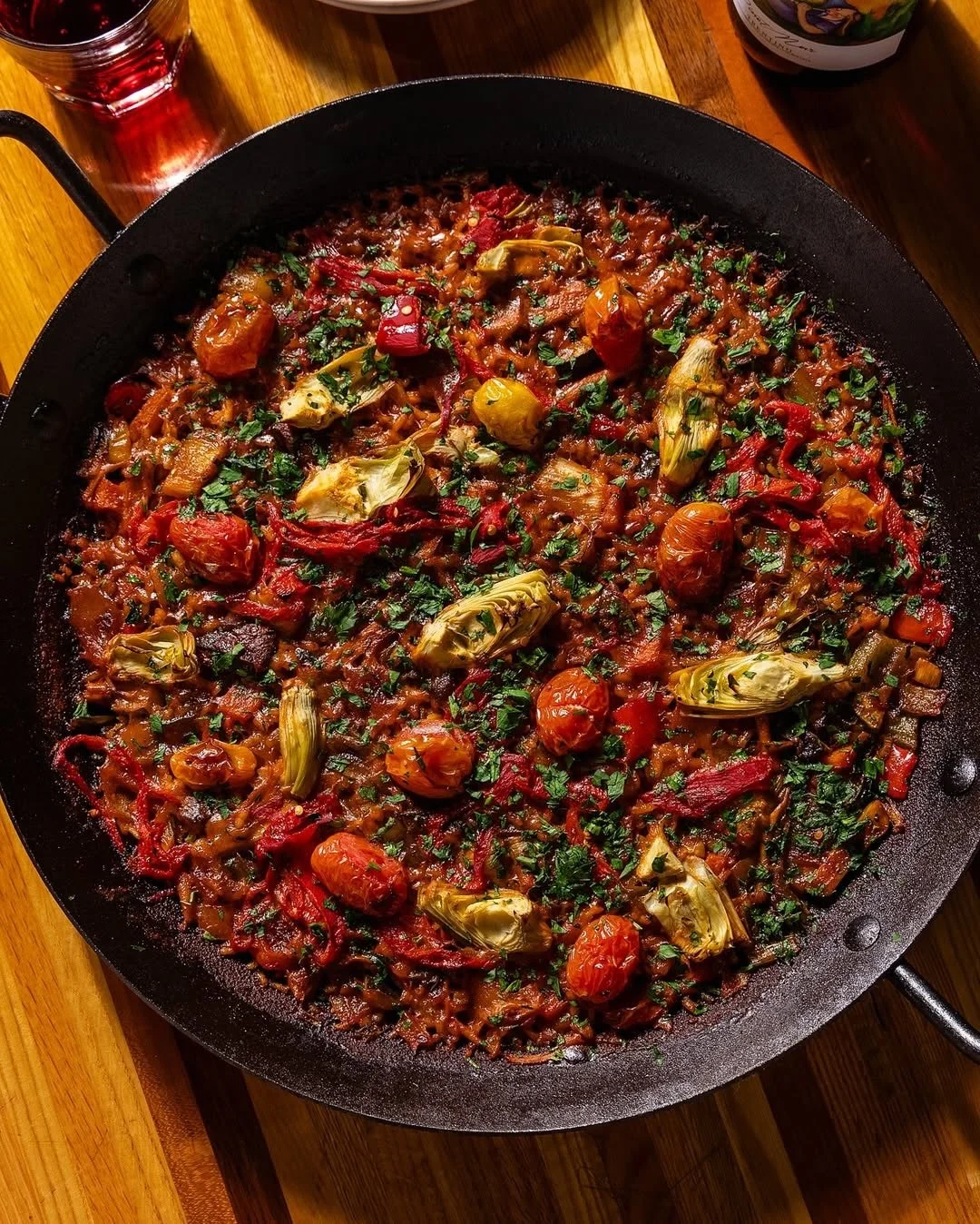 Born and raised in Valencia, Spain &mdash; the birthplace of paella &mdash; Chef Ra&uacute;l has been making it his whole life. Here&rsquo;s what that looks like in the pan.

PAELLA MARISCOS Shrimp. Mussels. Clams. Calamari. Piquillo peppers. Saffron