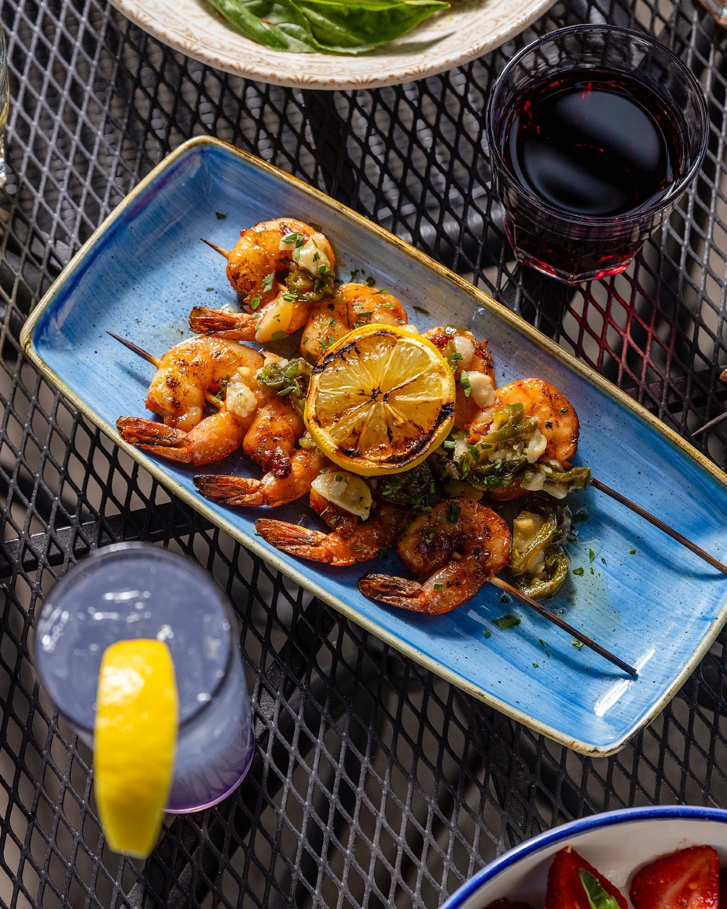 Patio's open &ndash; rain or shine! 

PRAWN SKEWERS. garlic. fresno chili. lemon. ciabatta.
Pull up a seat for small plates and cocktails, then stay for dinner.

Our covered patio is first come first, first served. 

📸 @_calma_tay