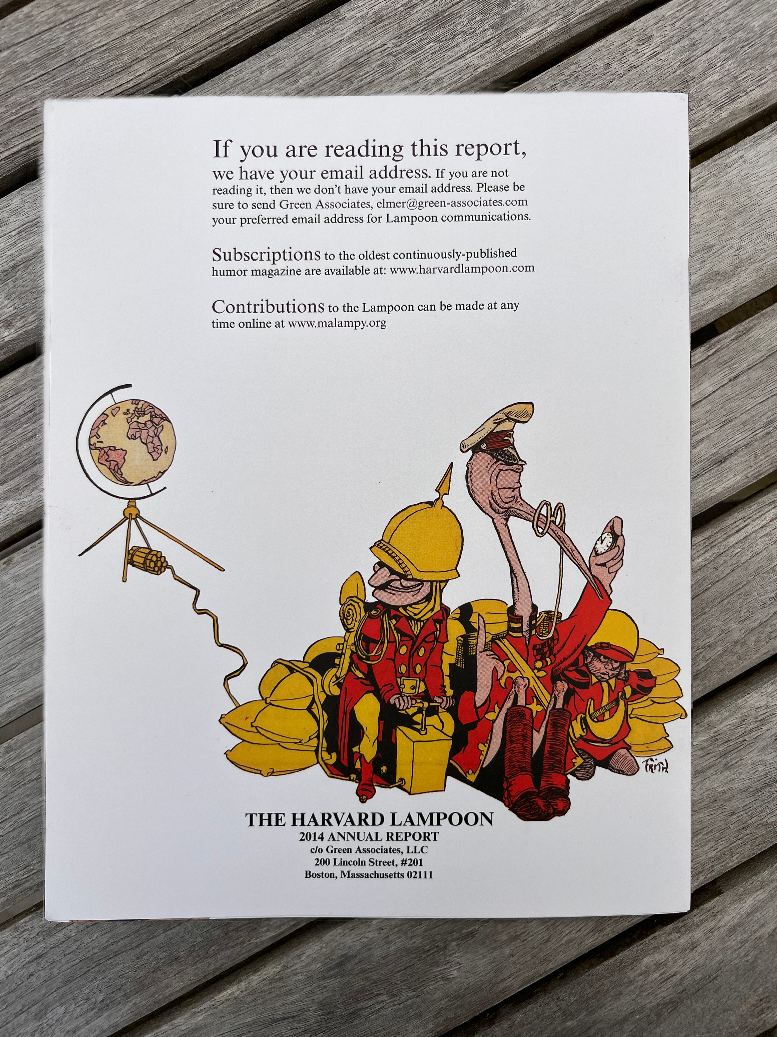 Each back cover was as important as the cover. Here is a Michael Frith illustration, one of my go-to Alum artists' work is shown.