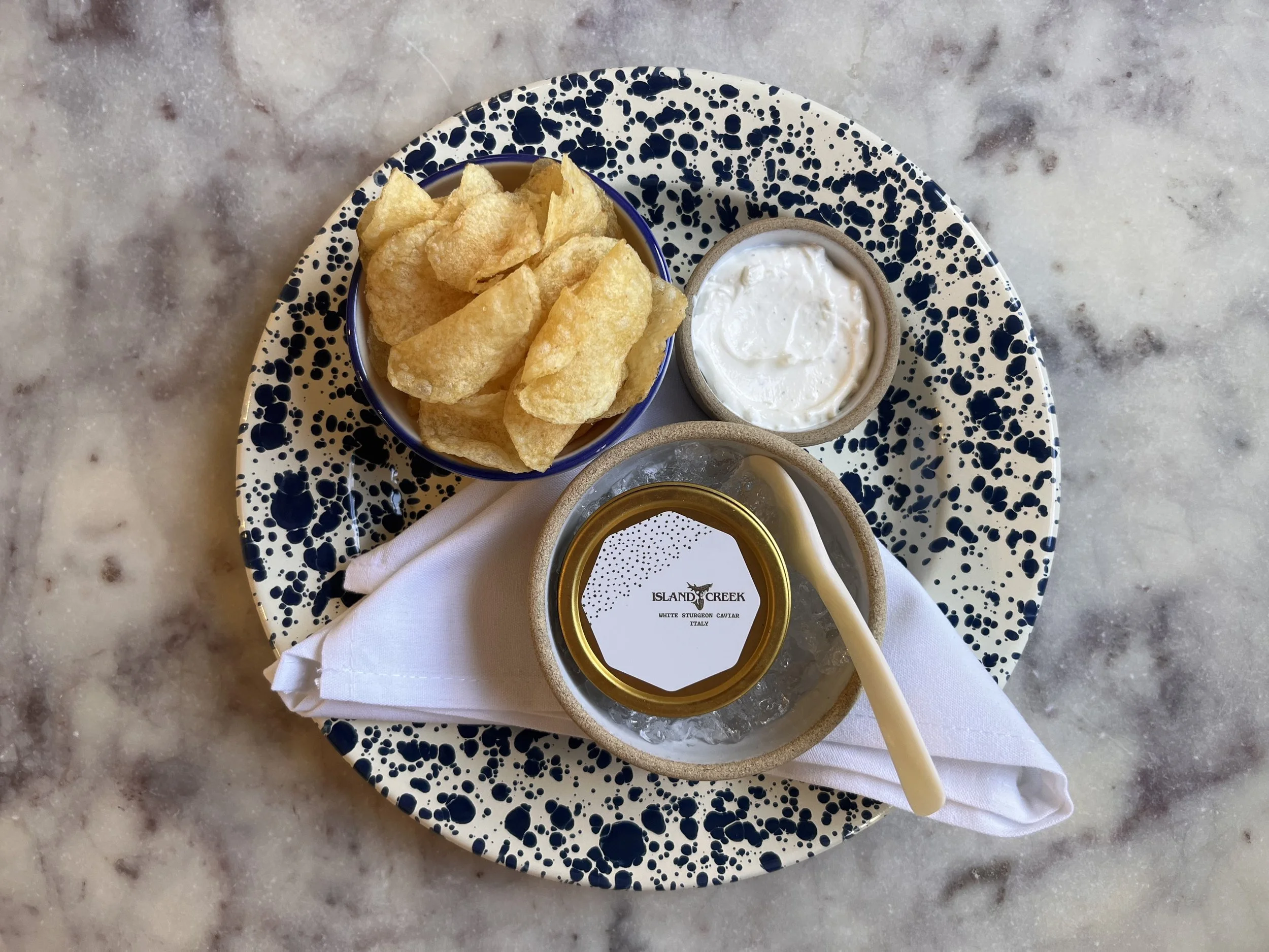 Caviar: served w/ small onion dip & chips