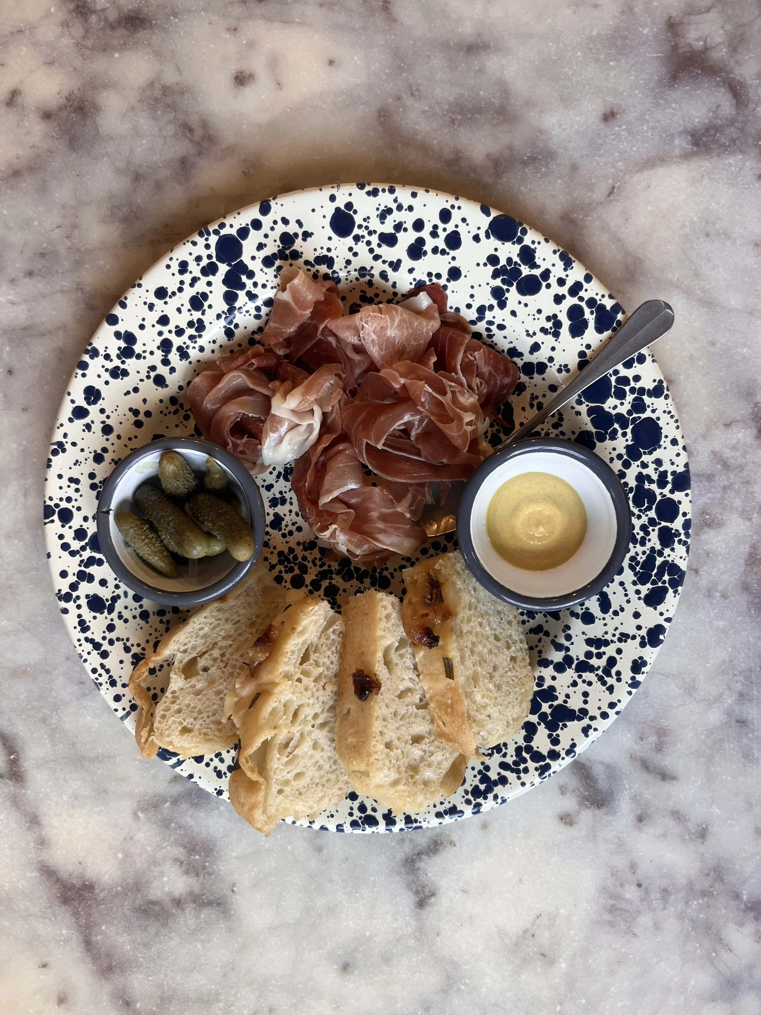 Individual Charcuterie: served w/ mustard, cornichons & focaccia