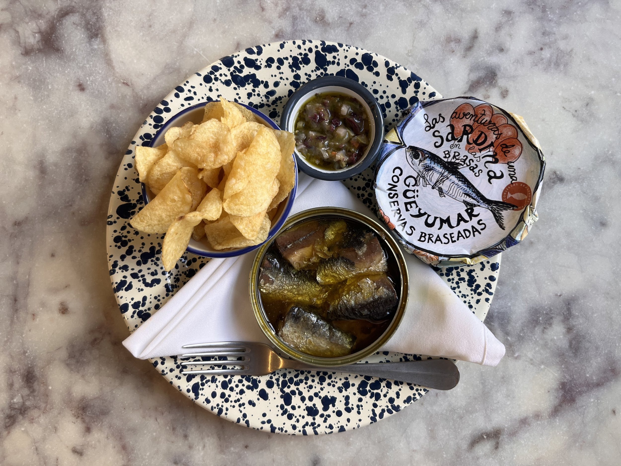 Sardines: served w/ small muffaletta & chips