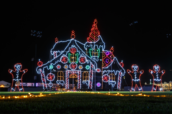 Christmas light display in Naperville, IL