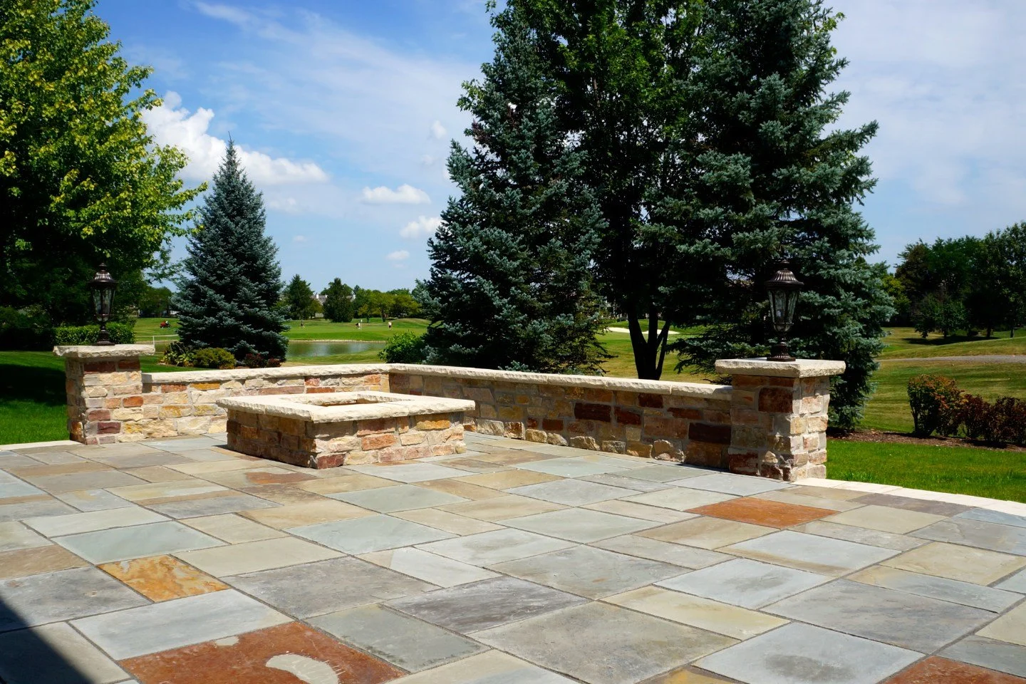 Brick patio with fire pit Geneva, IL