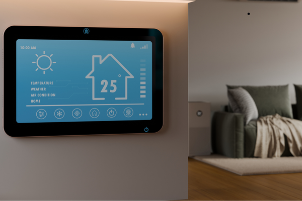 Smart Home control panel that integrates interior and exterior lighting.