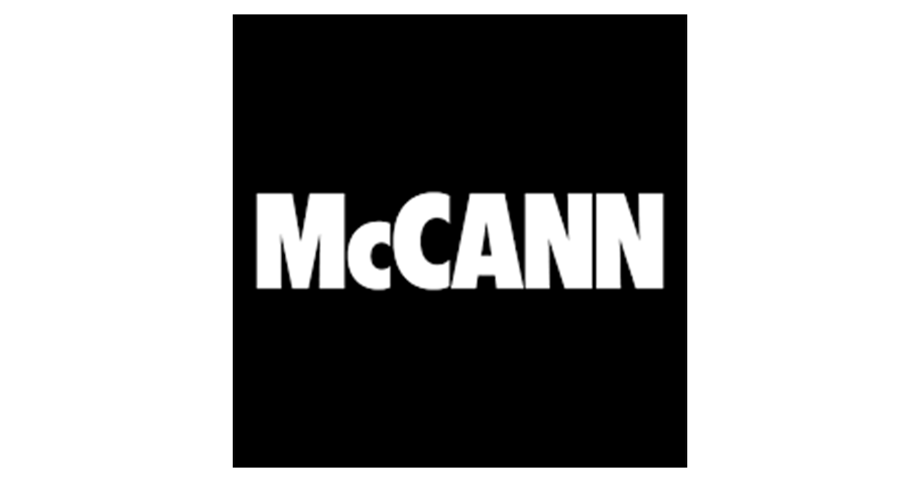 Black background with white text that says "McCANN" in bold, uppercase letters.