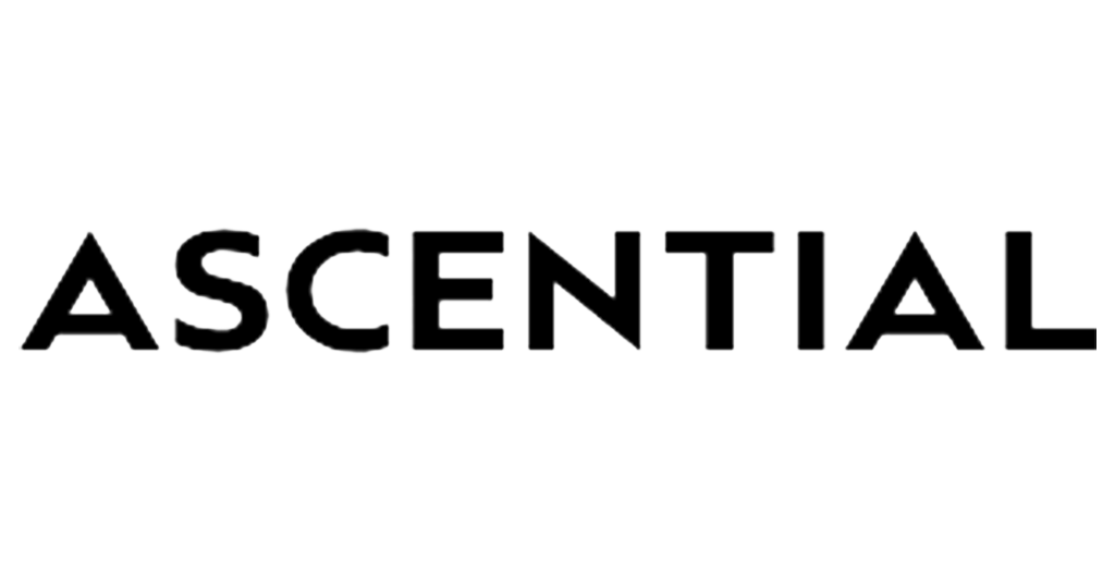 The word "ASCENTIAL" in white, stylized uppercase letters on a black background.