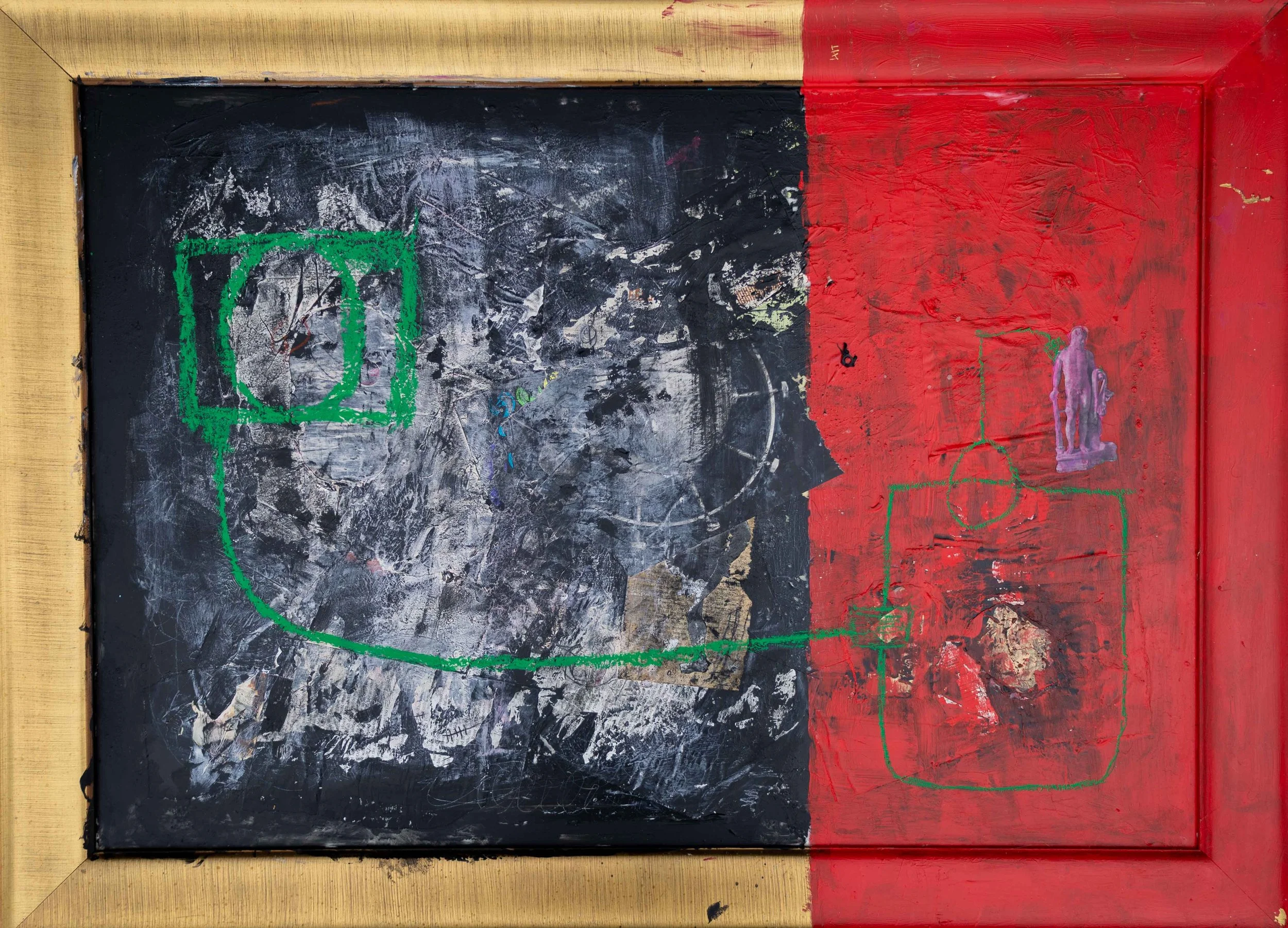 GAME 8,  42.5 in x 31 in, Mixed Media on Glass