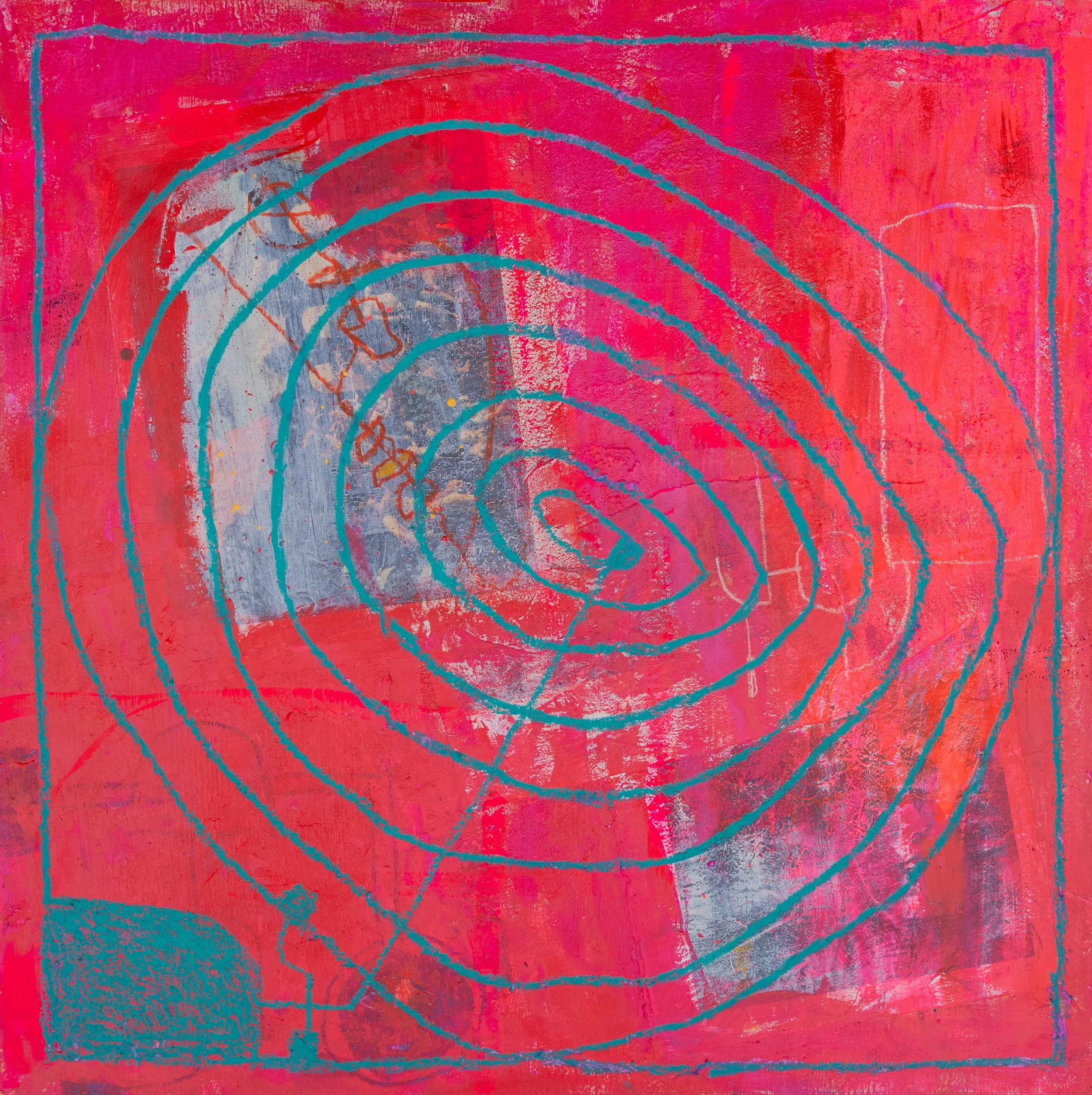 GAME 3, 24 in x 24 in, Mixed Media on Wood