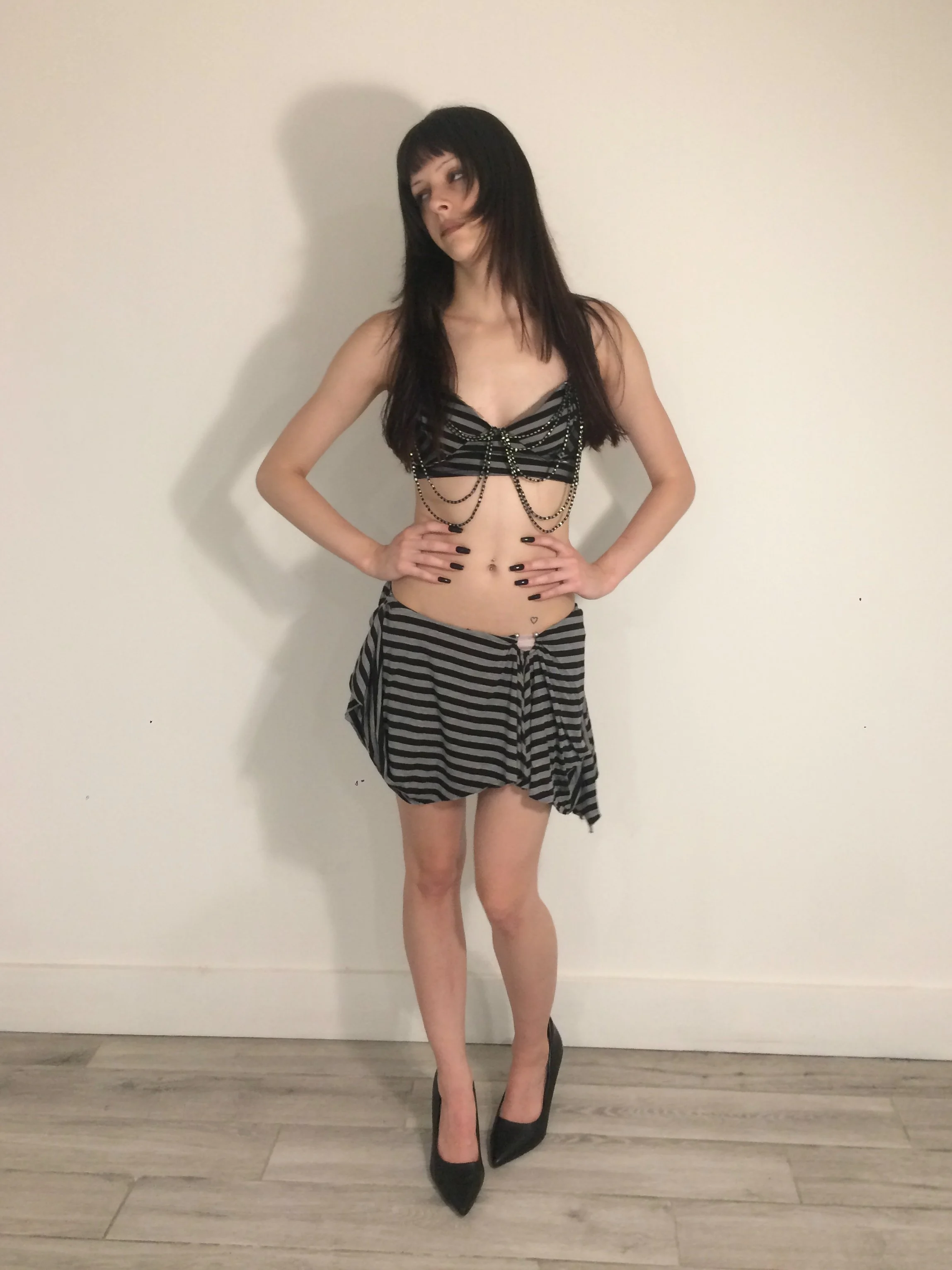 SS25 burlesque bra - stripe (S)