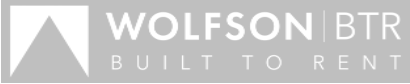 Logo for Wolfson BTR with the tagline 'Built to Rent'