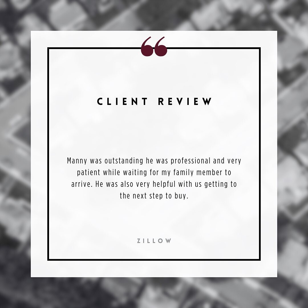 We&rsquo;re so proud of this review for @makemoveswithmanny on Zillow! Here&rsquo;s to another happy client! 

Reviews and referrals mean everything for our business! If you had a good experience working with our team, please spread the word to anyon