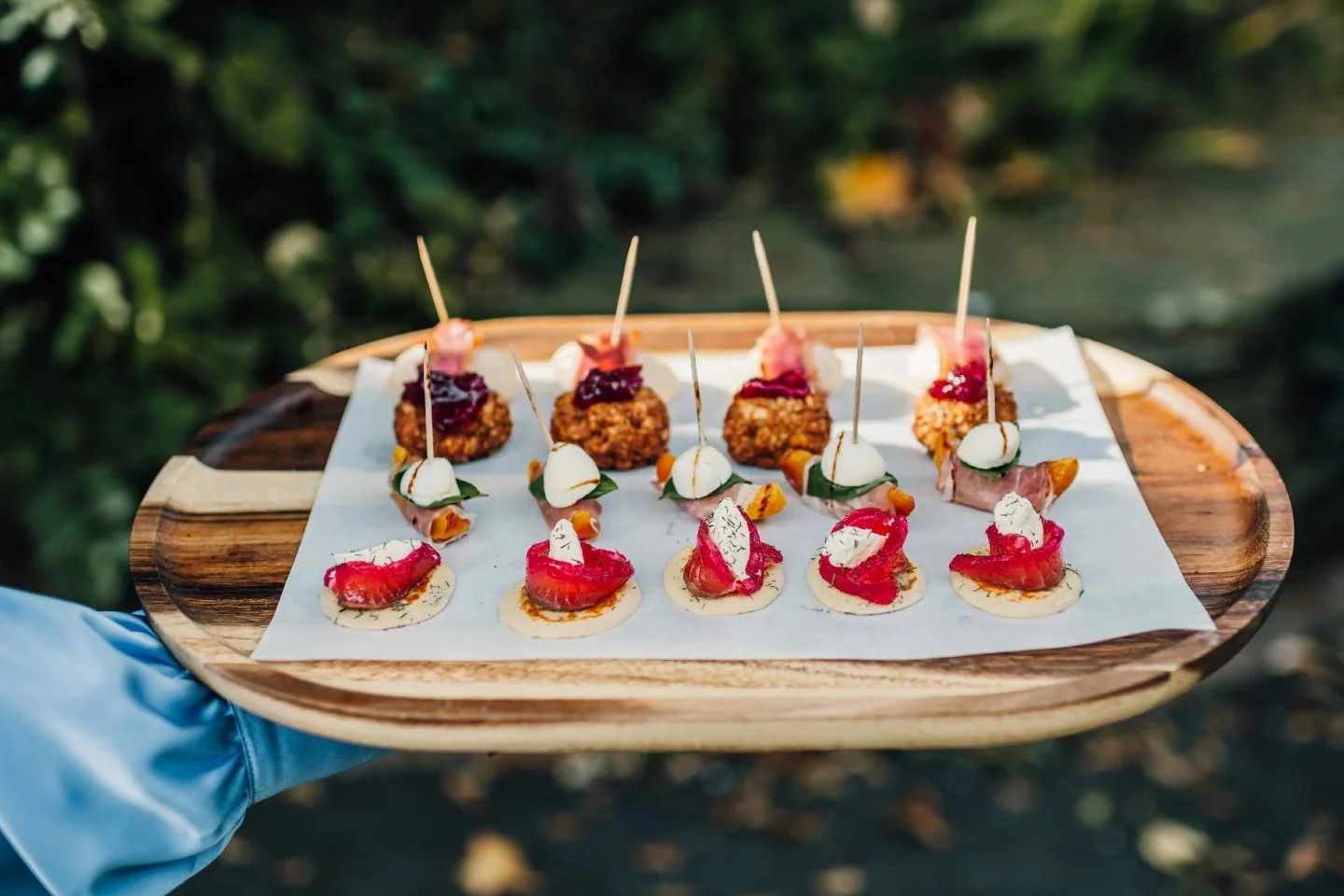Food is one of those things guests always remember 🌟

And compliment you on for months afterwards!

At Sparth House, our Head Chef Calum works with every couple to create menus that feel personal to you - from canap&eacute;s through to evening food,