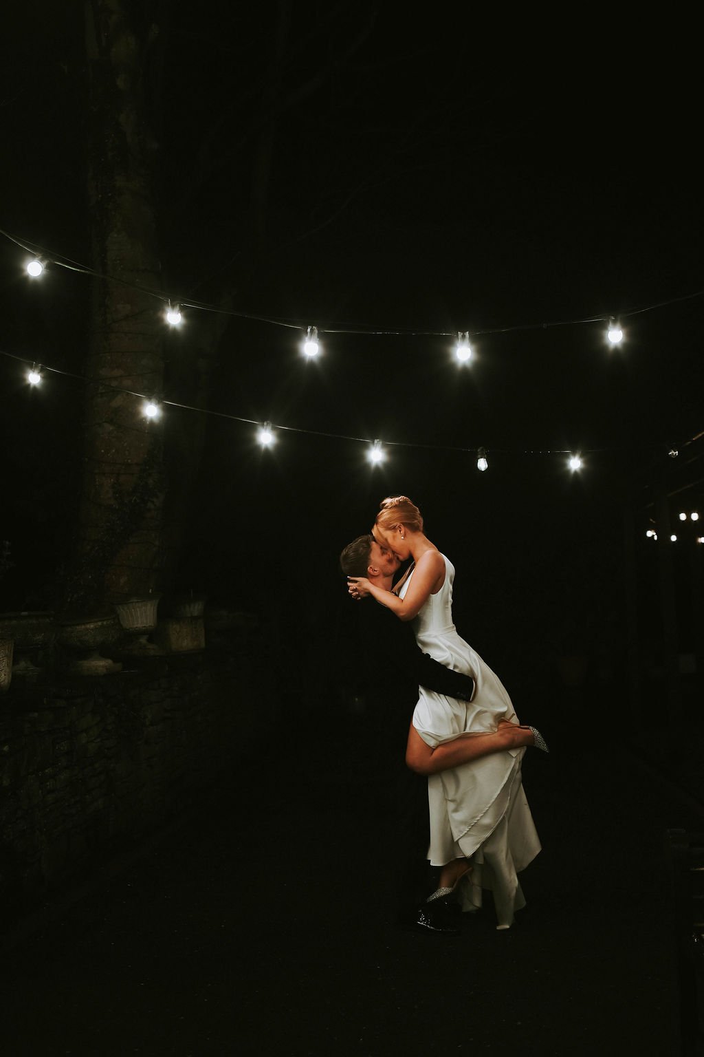 Sparth House gardens at night