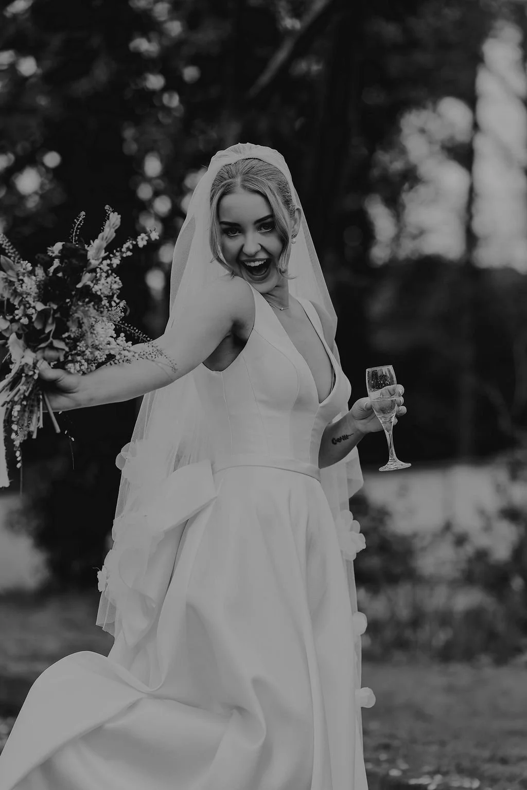 Bride having fun at Sparth House