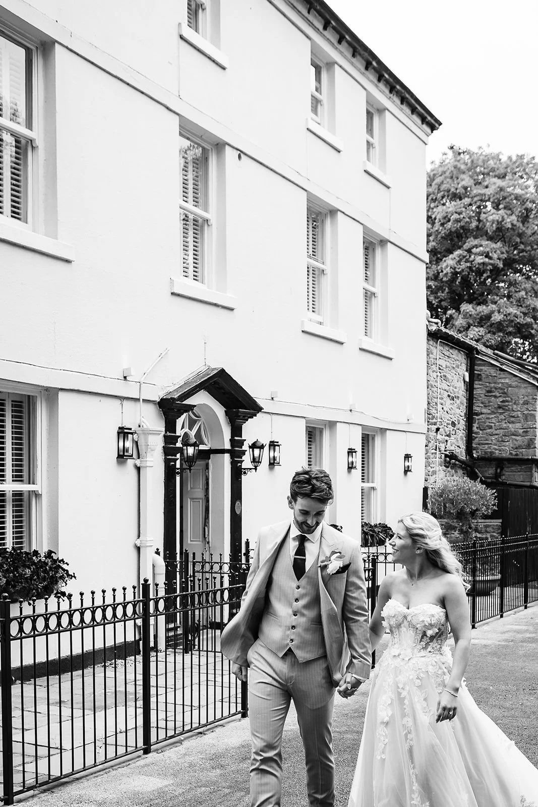 Elegant white Georgian townhouse Sparth House wedding venue Lancashire