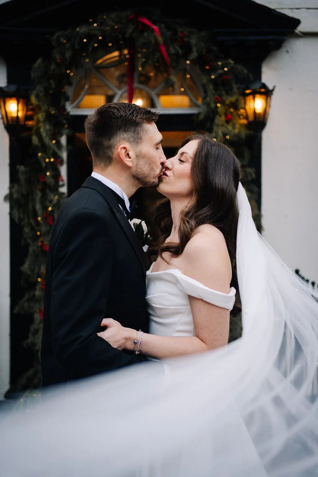 Bride and groom portrait at Sparth House wedding venue near Manchester