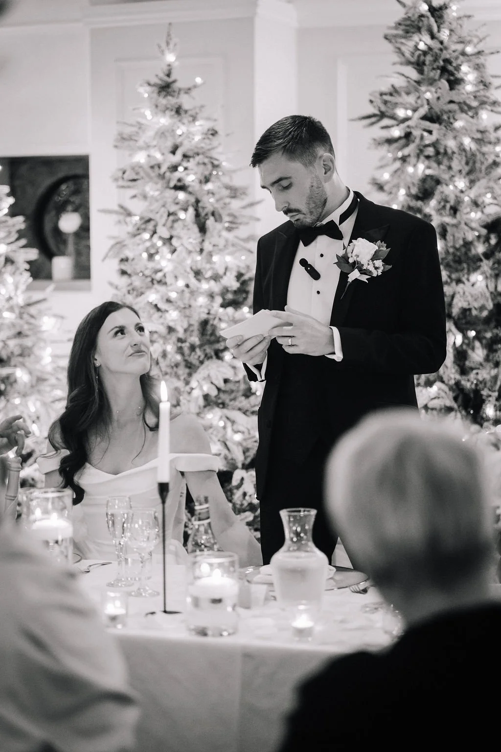 Groom doing his speech at Sparth House wedding venue