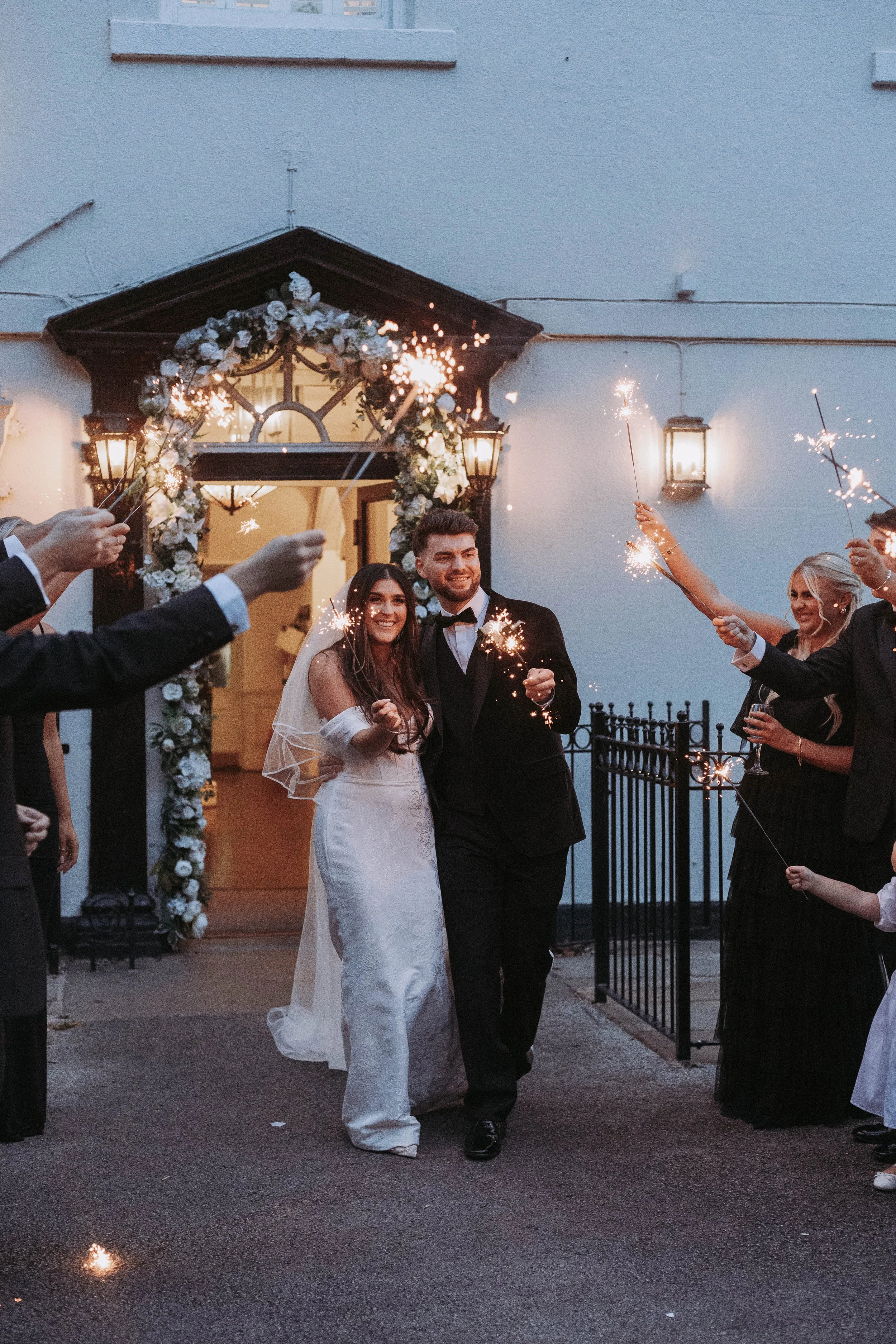 sparkler photograph at Sparth House wedding venue Lancashire