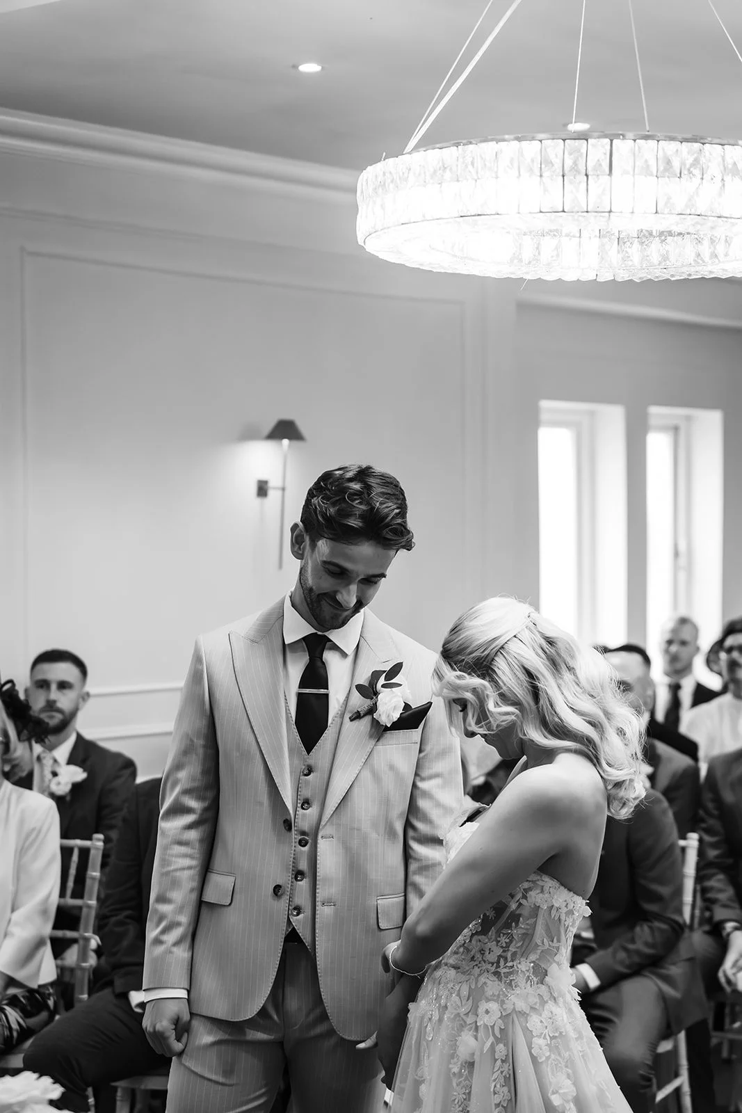 Wedding ceremony with guests at Sparth House Lancashire