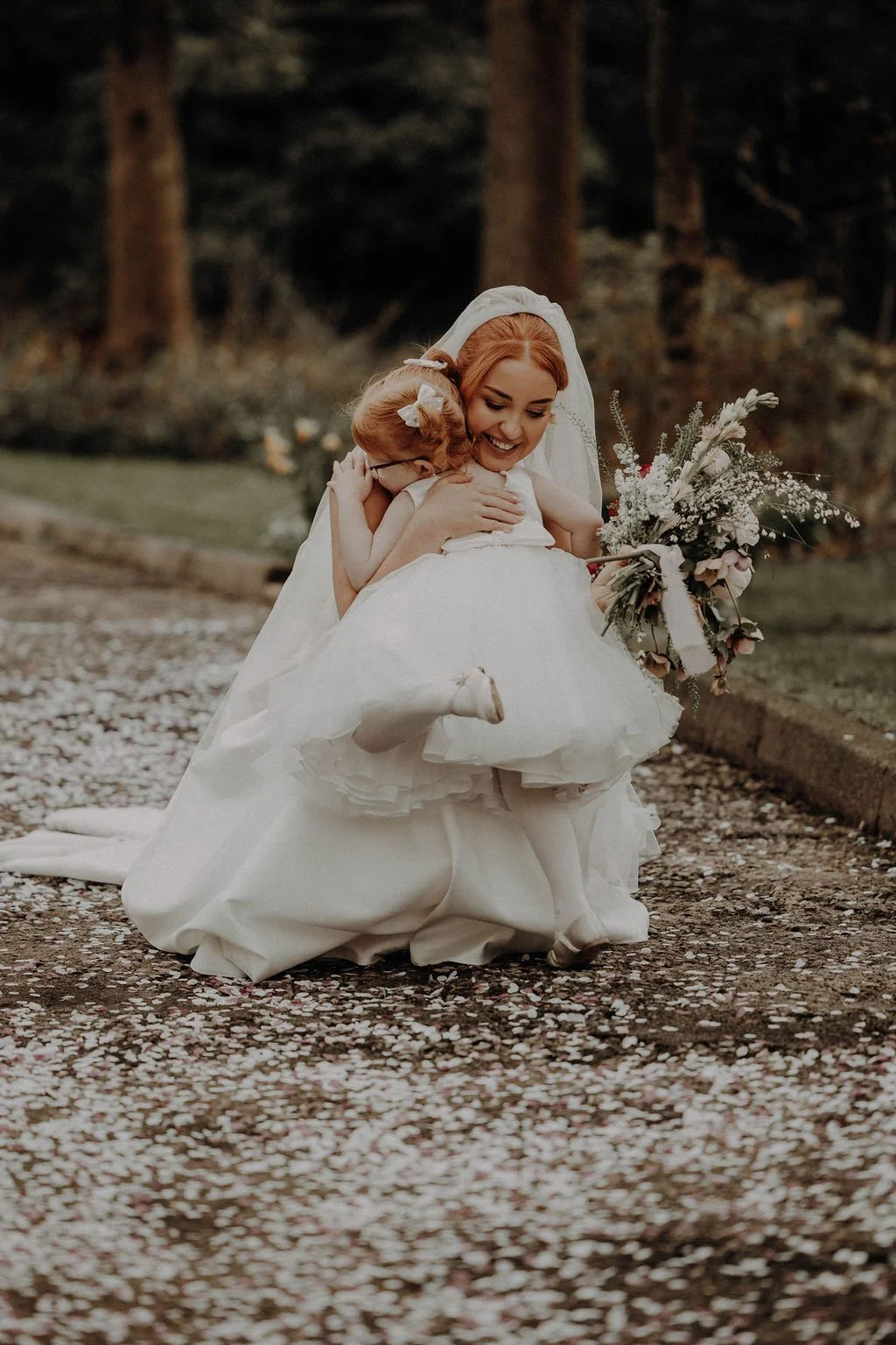 Special moment with Bride and flower girl