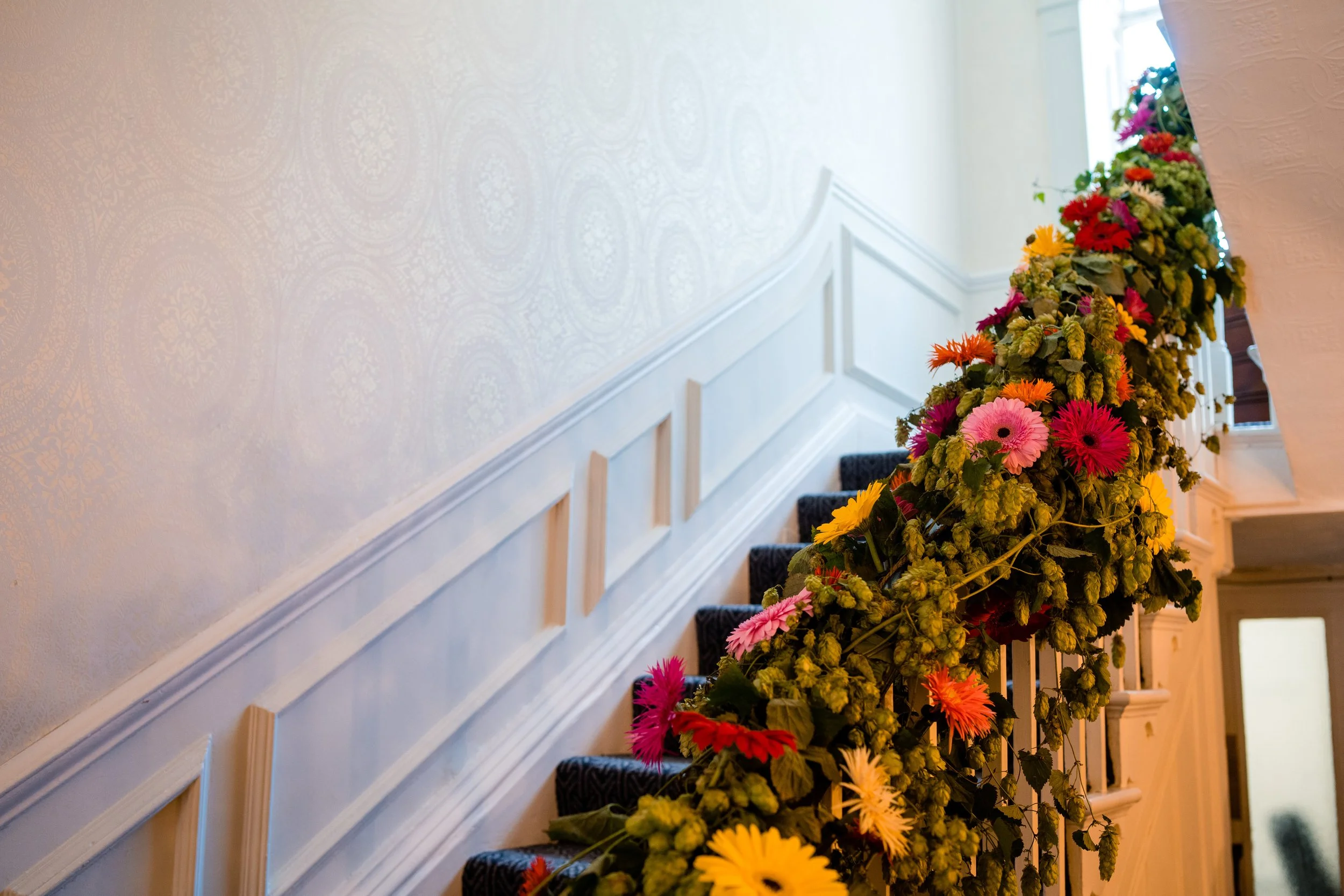 Summer Lancashire wedding venue flowers