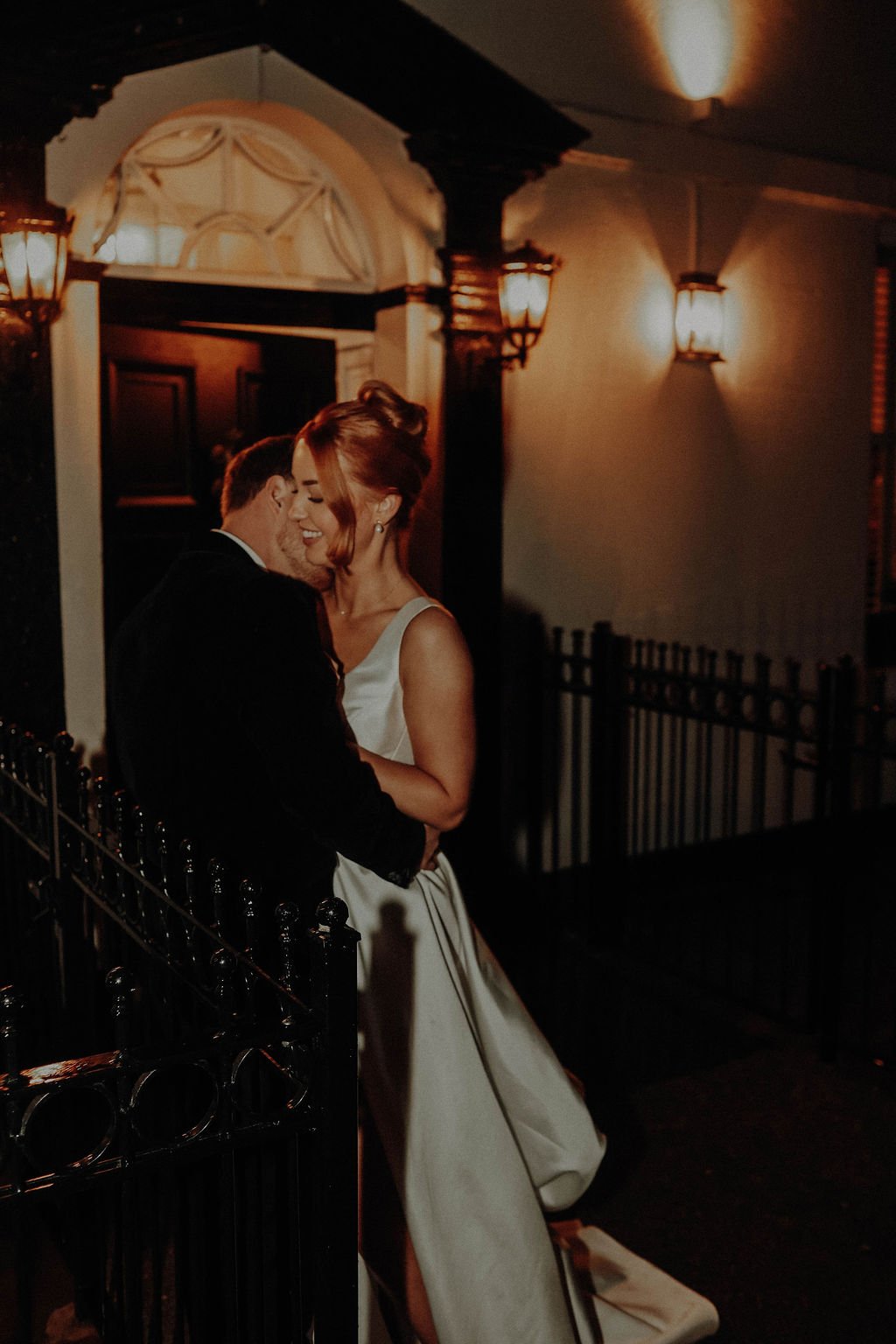 Wedding couple night time photos