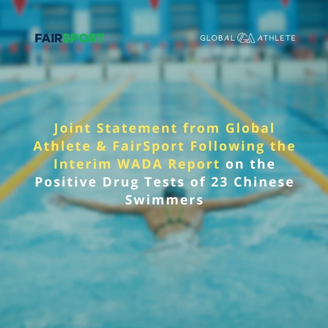 Today, Global Athlete and FairSport released a joint statement following the interim WADA (@wada_ama ) report on the positive drug tests of 23 Chinese swimmers. 

🔍 &quot;Today&rsquo;s futile report reinforces what athletes have been requesting for 