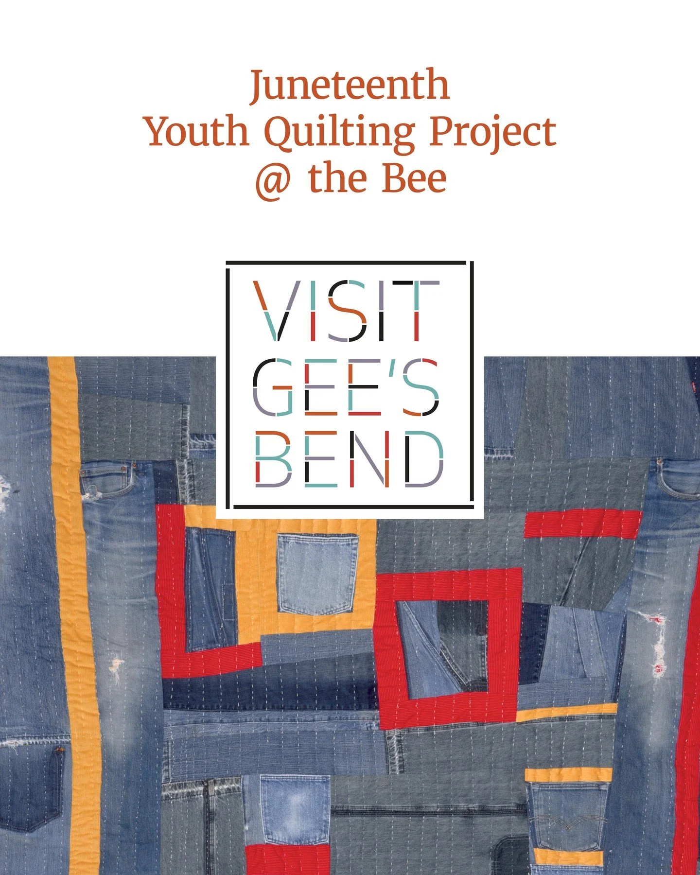 Join us for the 4th Annual Juneteenth Youth Quilting Project @ The Bee.

Young people will explore quilting traditions connected to Gee&rsquo;s Bend through hands-on activities, food, fun, and fellowship in a welcoming community environment.

Open to