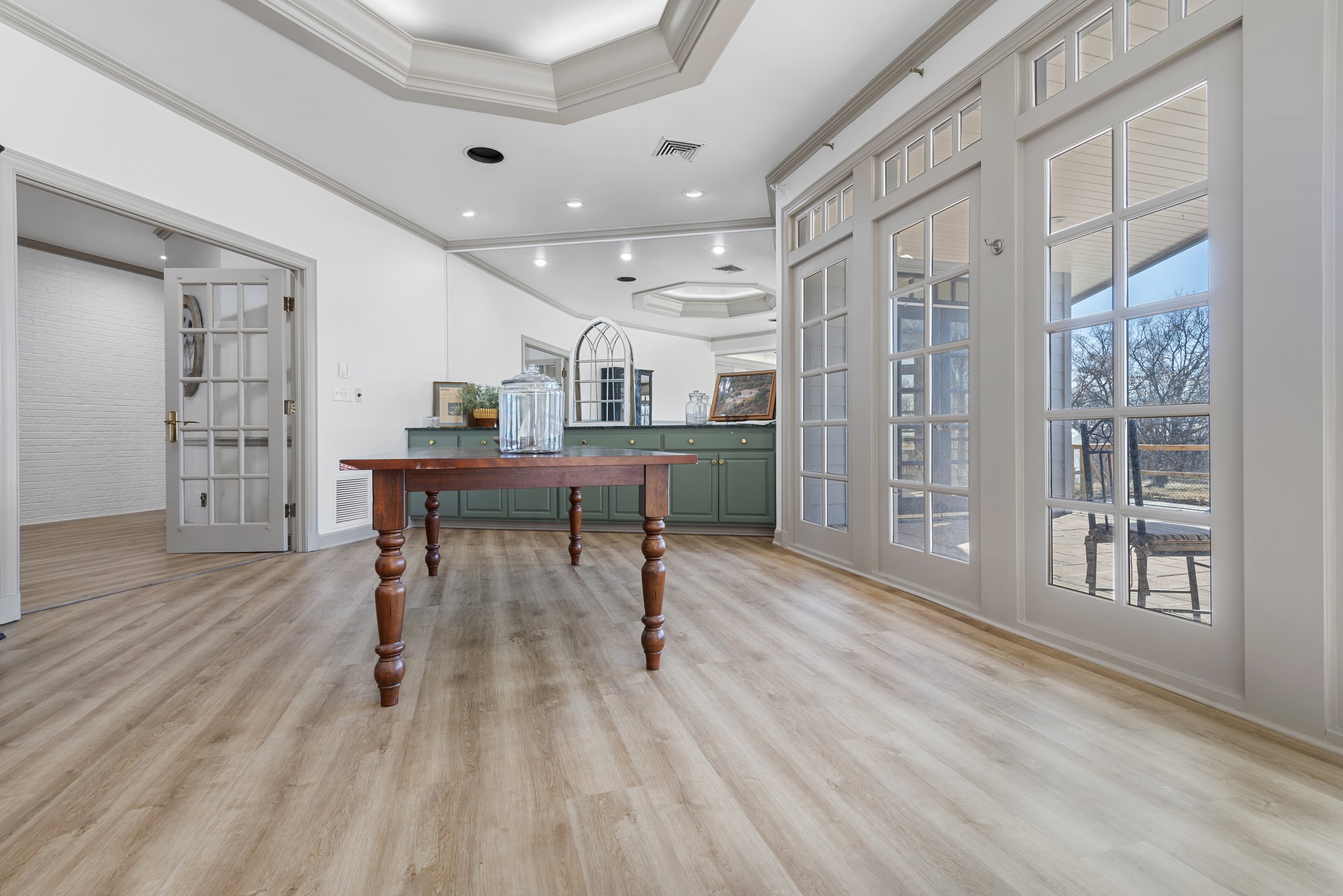 The large Dining Room is adjacent to the Living Room.