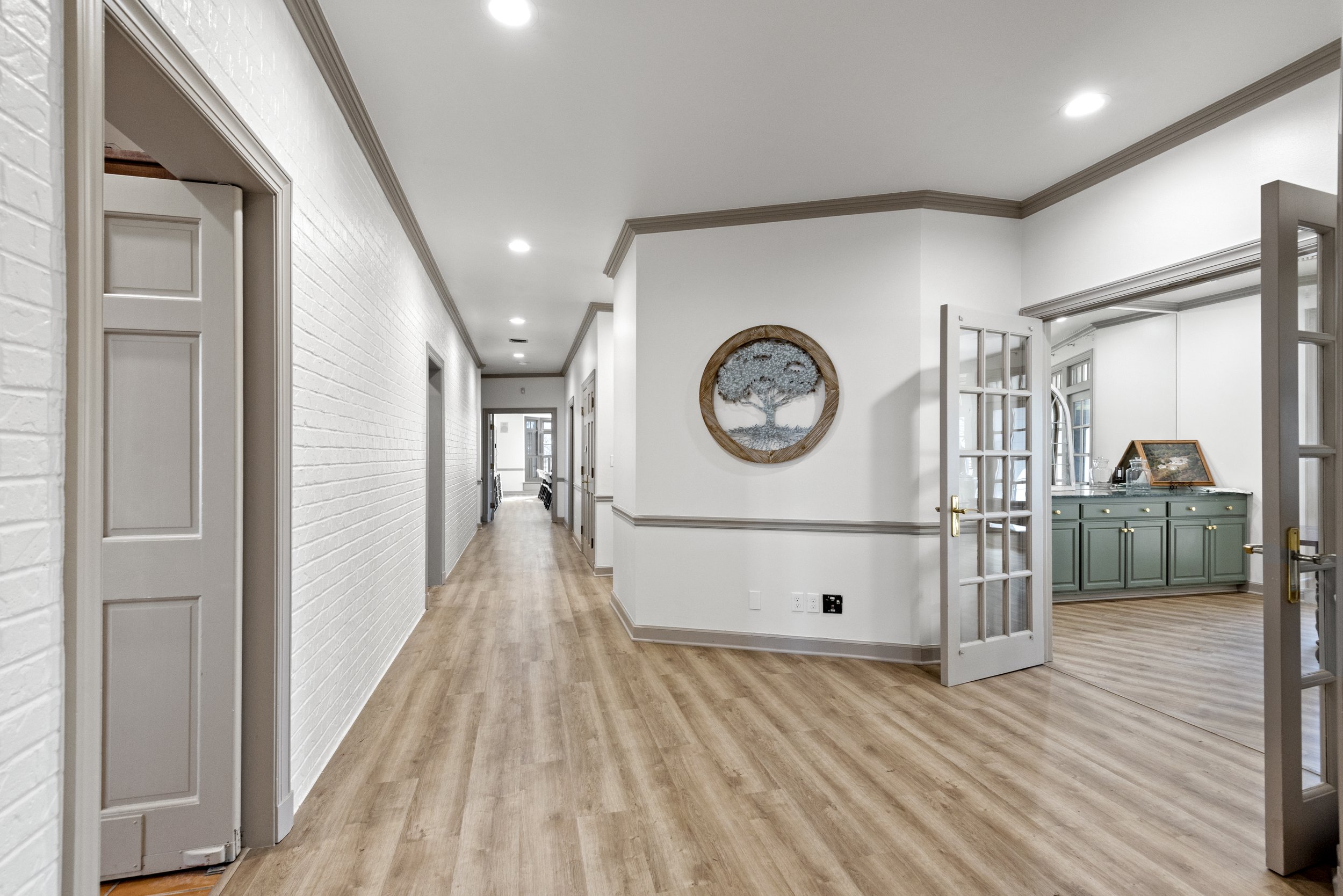 Hallway between the Dining Room and the Commercial Kitchen.
