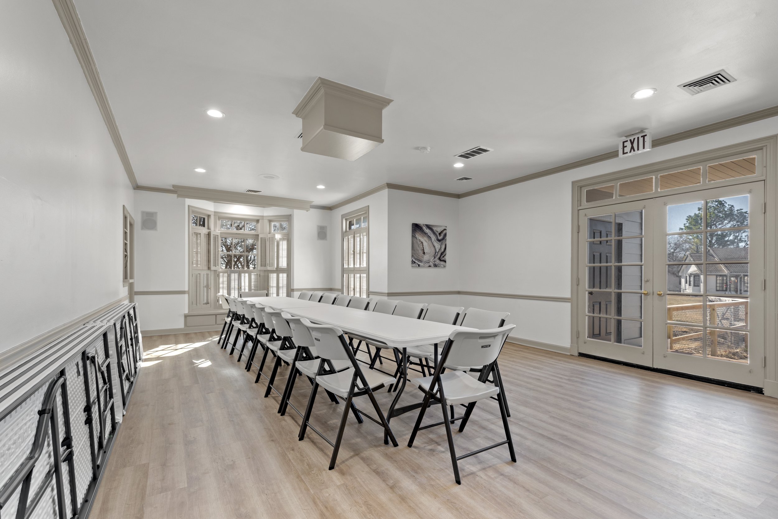 The Conference Room can seat up to 50 people, and makes a great space to play a slide show of the couple.
