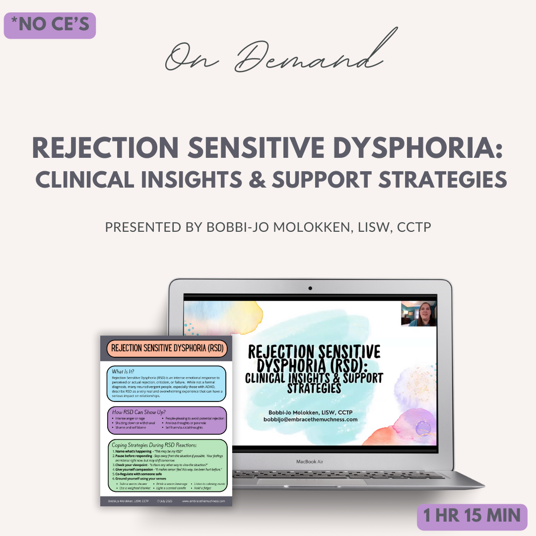 Rejection Sensitive Dysphoria (RSD) Clinical insights & support strategies, professional training No CE
