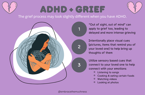 ADHD & Gried.  The grief process may look slightly different when you have ADHD.