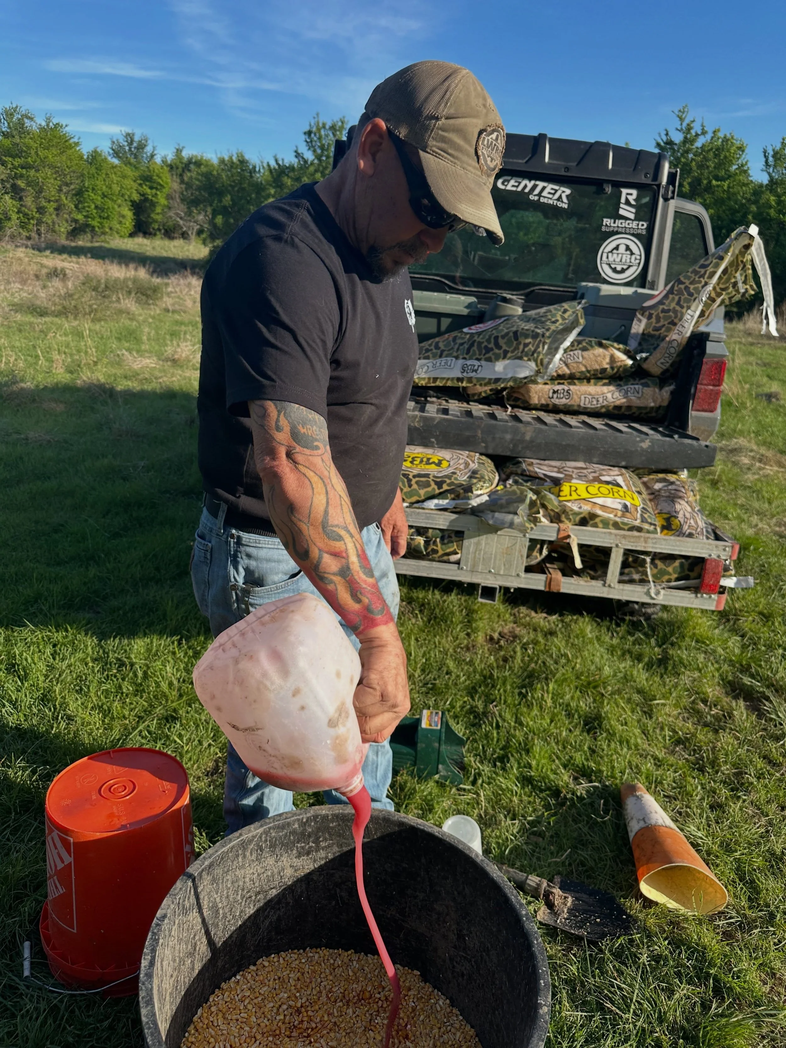 Just another day in the lab.

Corn + Cherry Dynamite + bait holes = one of our favorite setups for attracting hogs and keeping them working an area longer.

Tag a buddy who&rsquo;d be covered in Cherry Dynamite by the end of the day.

#CherryDynamite