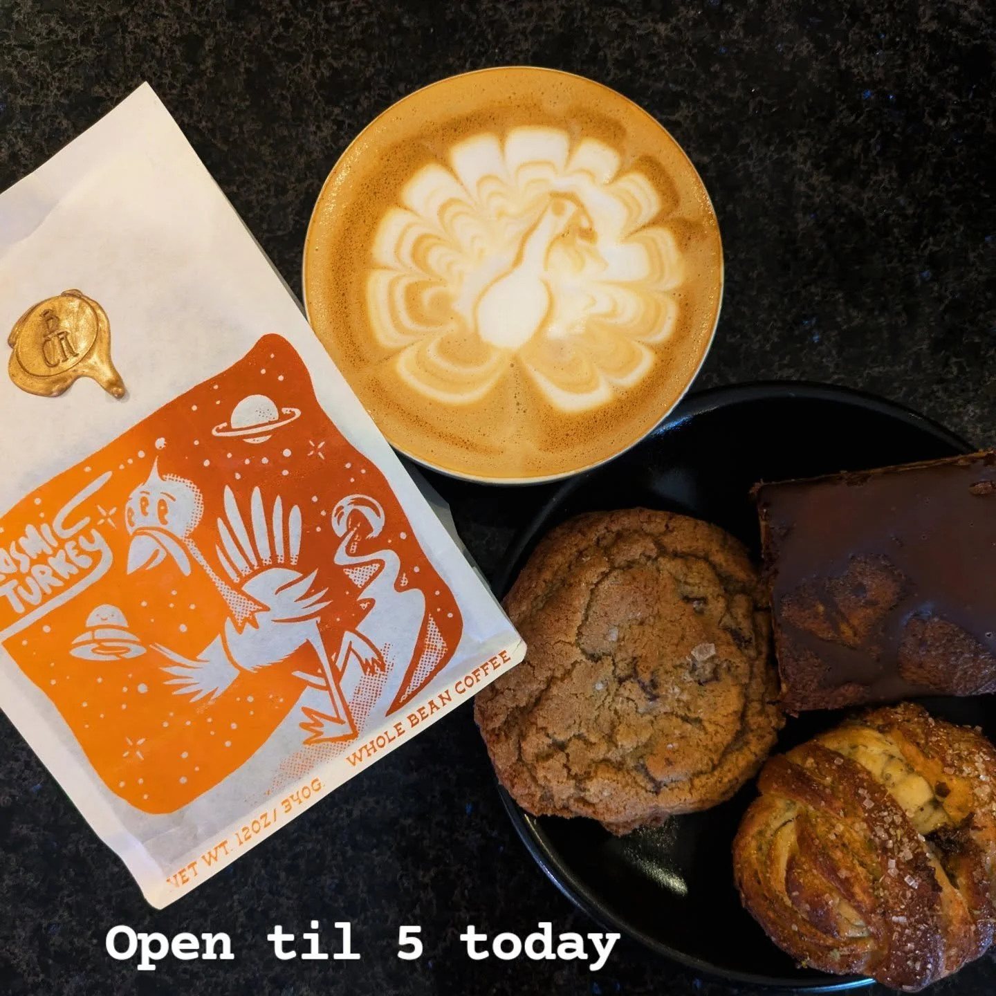 Grab retail coffee from @vividcoffee , @lilwolfcoffee , and @brandywinecoffeeroasters . Drinks by us with @rogers_farmstead milk, and pastries by @scout.vt . CLOSED TOMORROW AND FRIDAY.