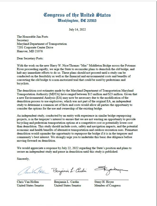 Letter from Van Hollen, Cardin and Hoyer