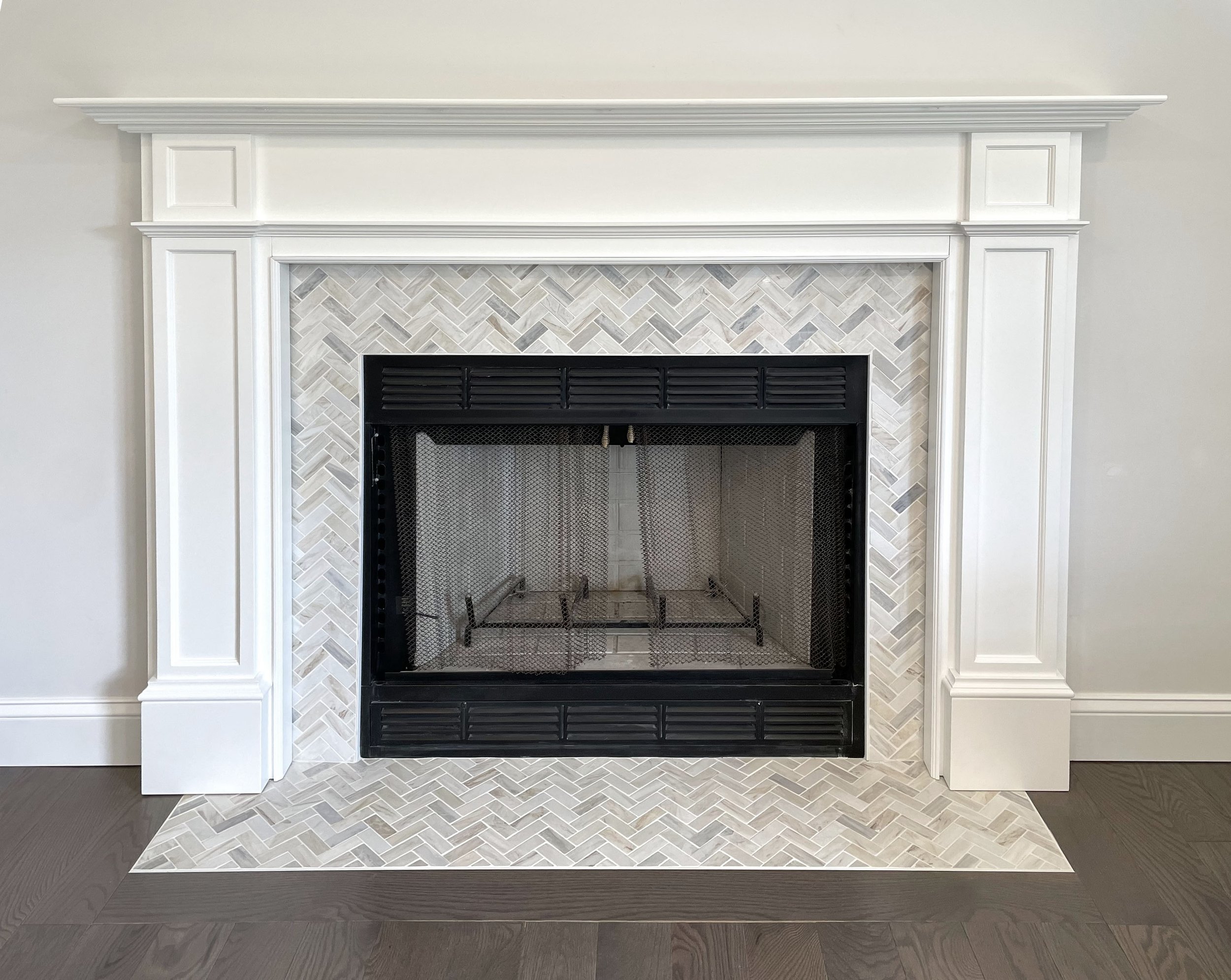 Mantle and Herringbone Tile