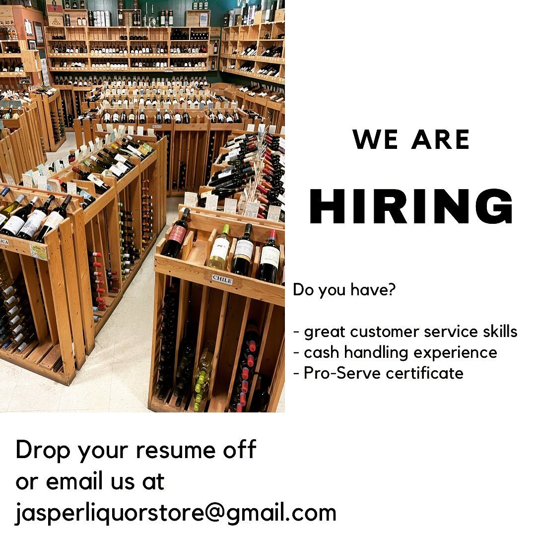 Join our team!
.
.
#jobsinjasper #liveworkJasper #jaspernationalpark #werehiring #workwithus #workhere #craftbeer #retail