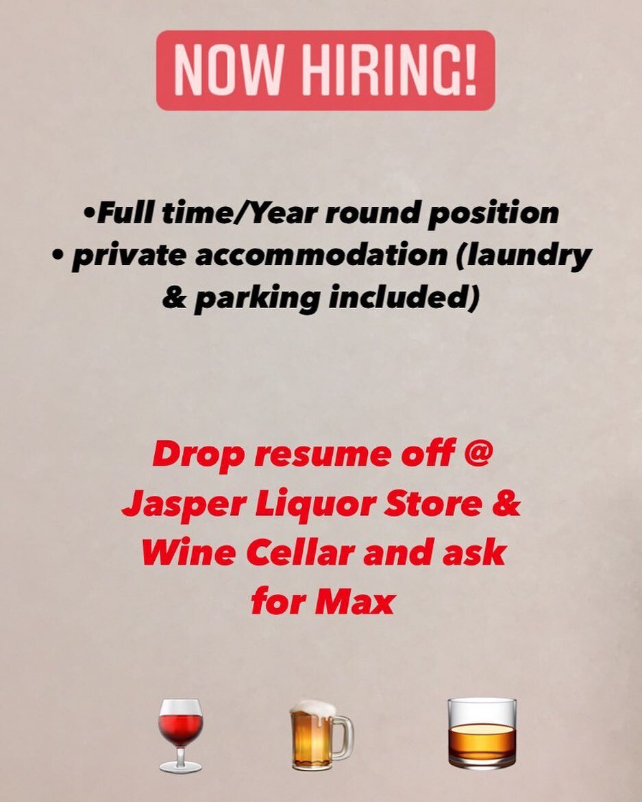 Now hiring! #jasperliquorstore #myjasper