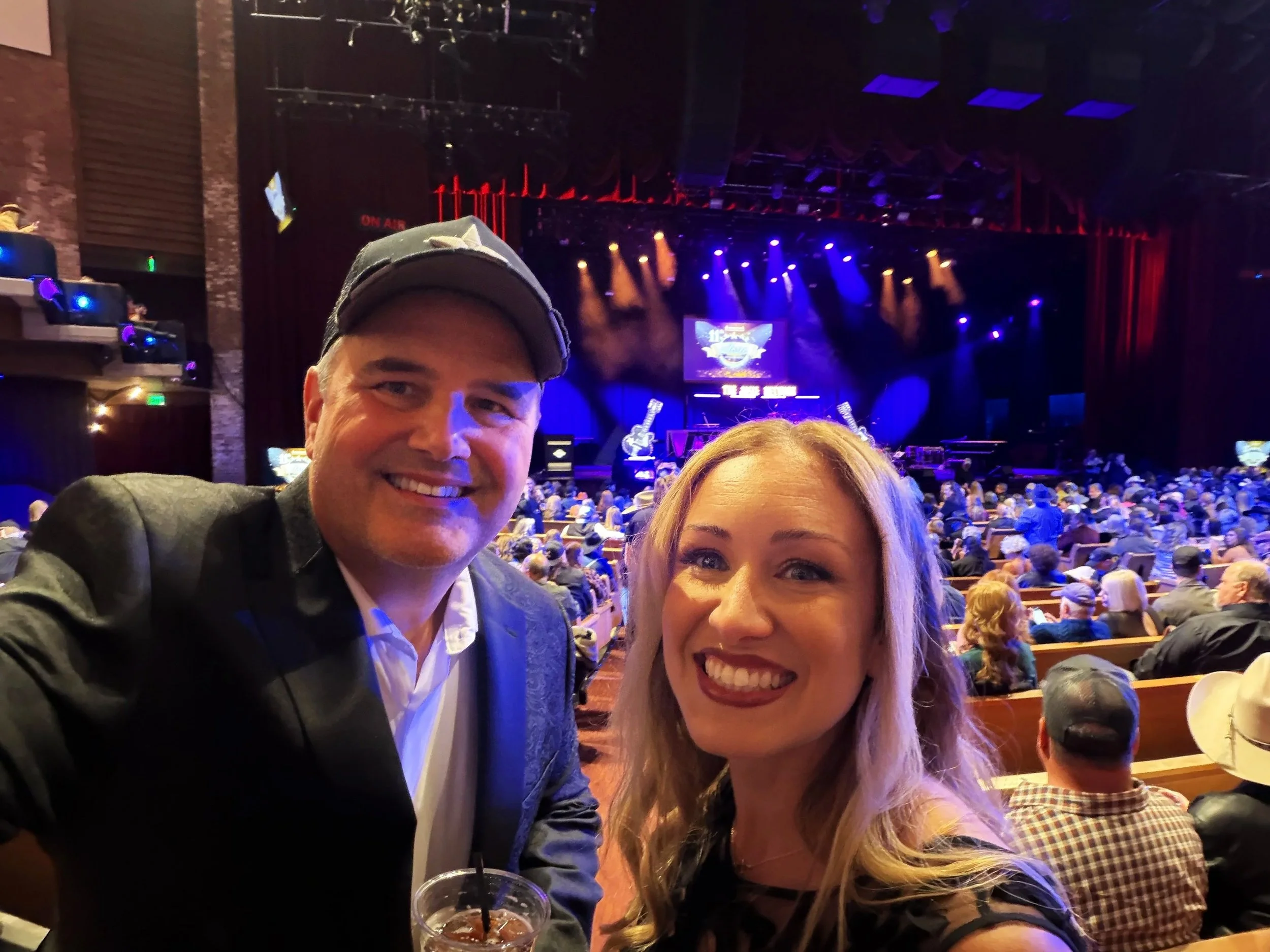 Samantha and Jay at The Grand Ole Opry nominated for 2025 JMA Female Country Artist of the Year 