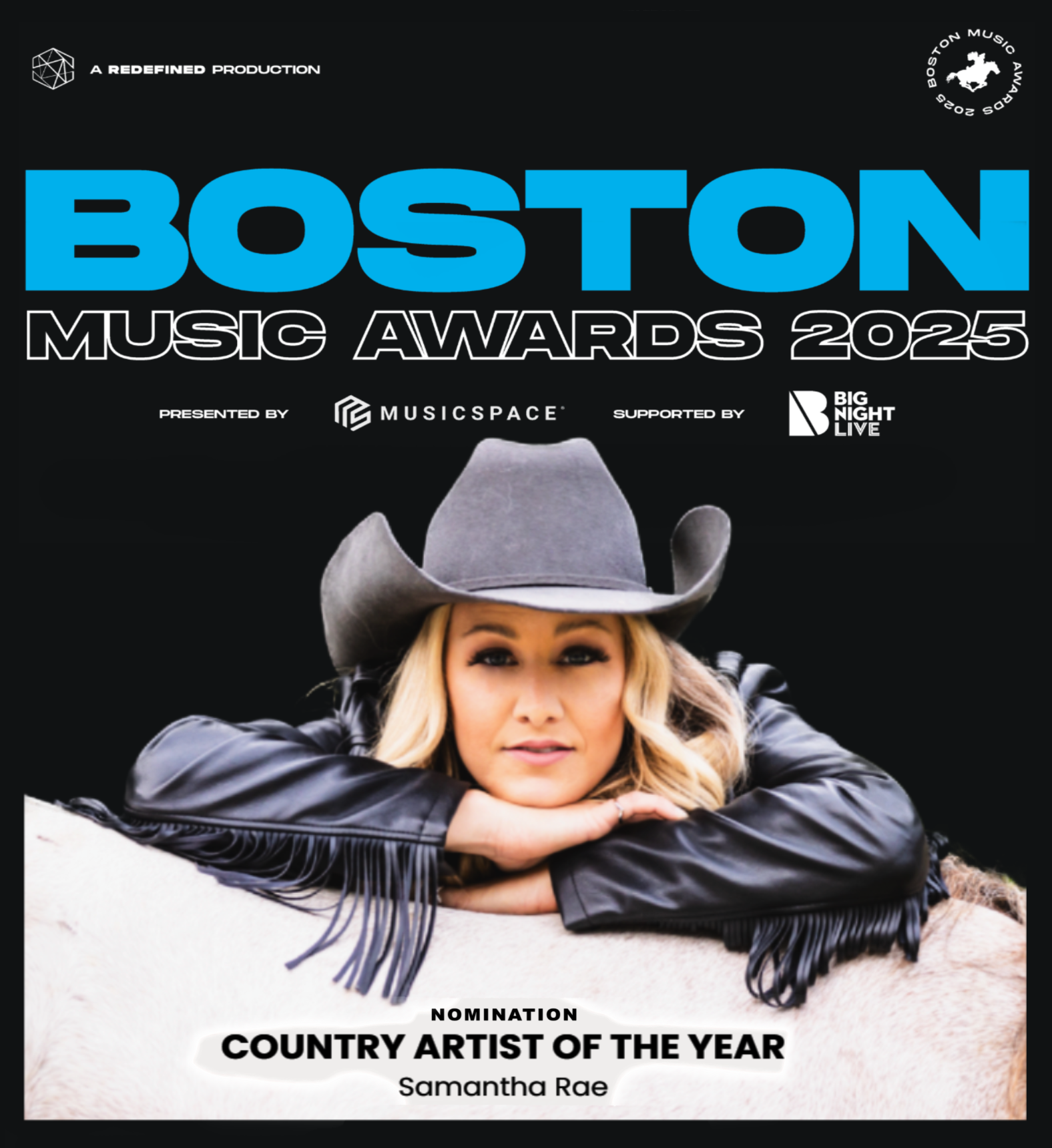 Nominated Country Artist of the Year in the 2025 Boston Music Awards