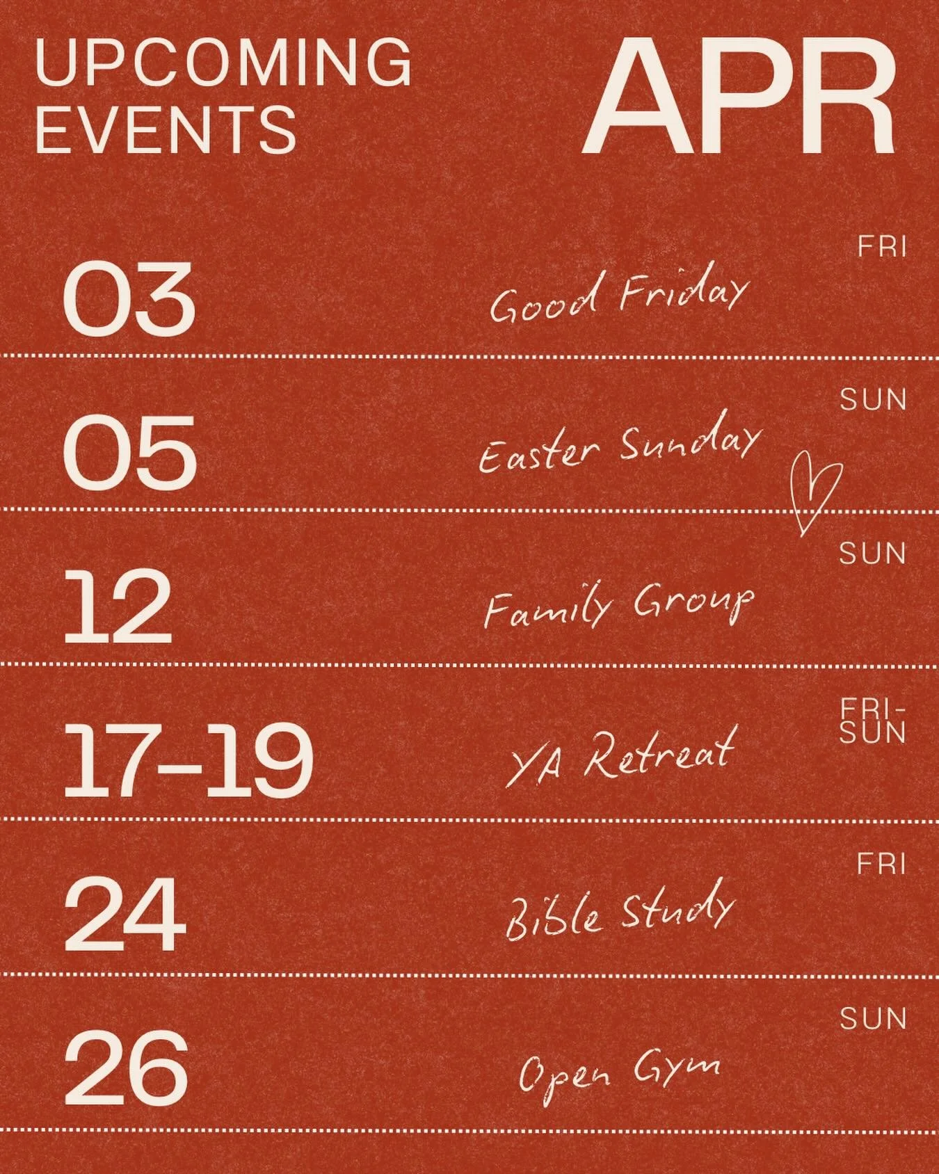 Take a look at this month's events!
