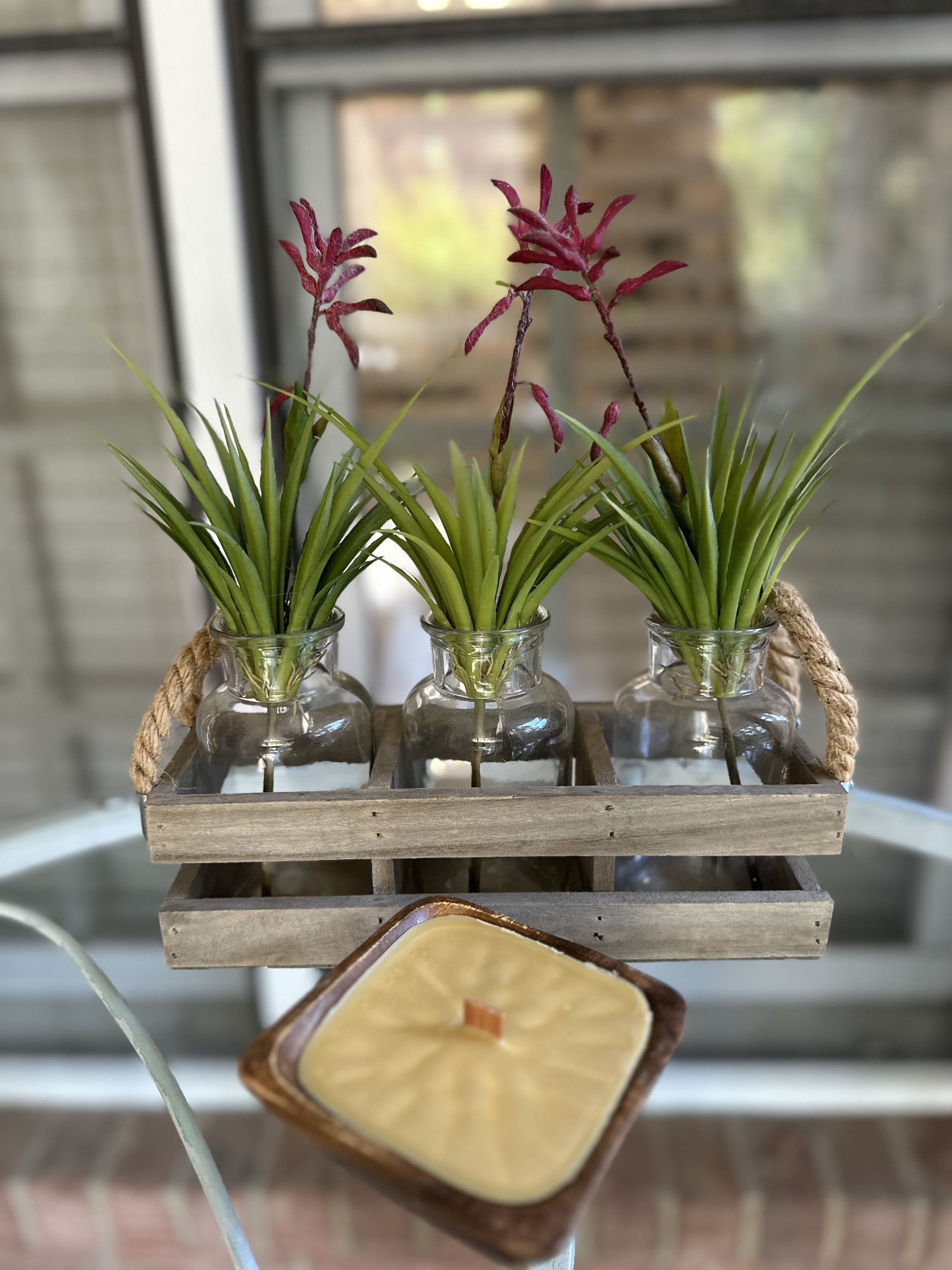 Wooden Container Beeswax Candle