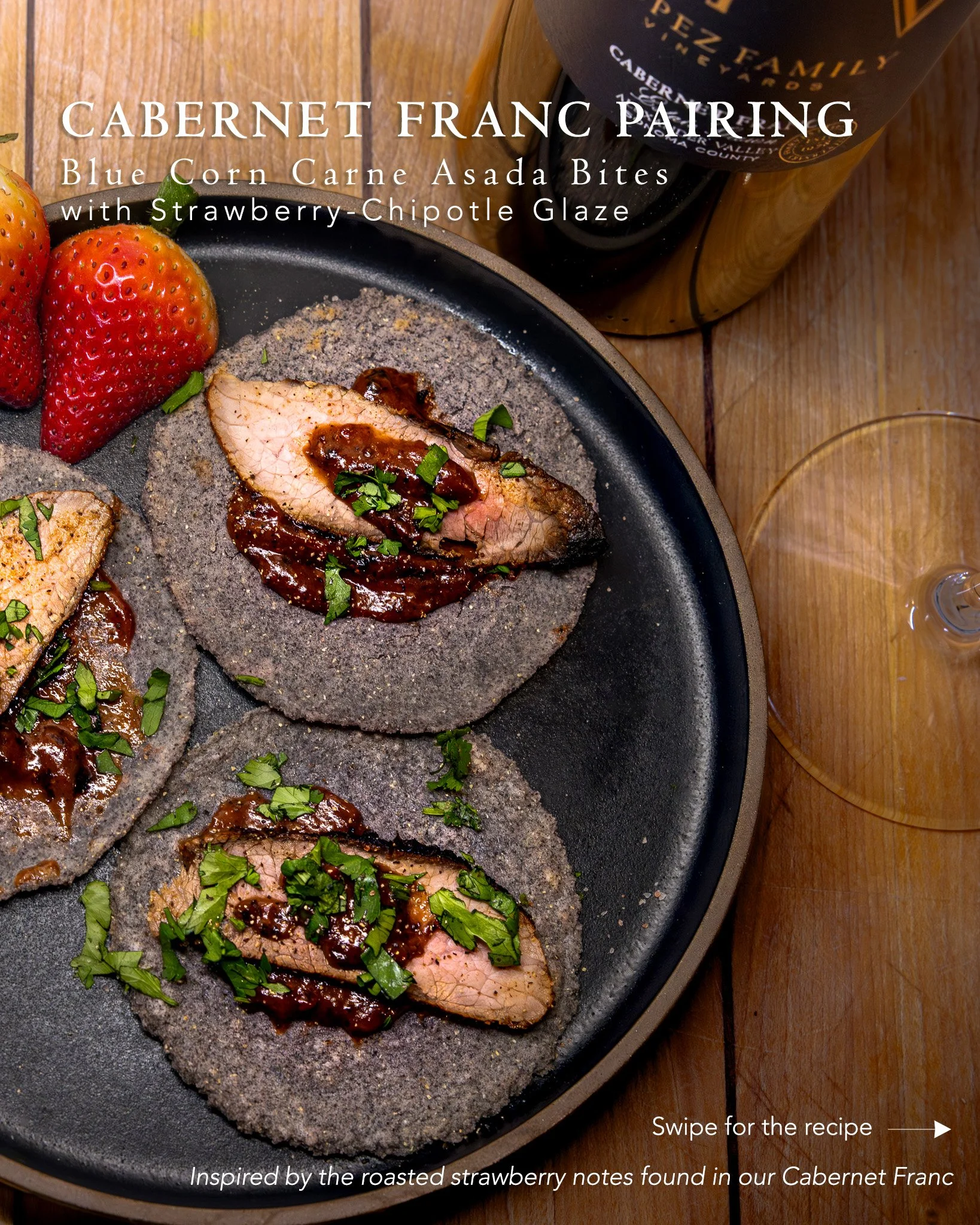 Blue Corn Carne Asada Bites with Strawberry-Chipotle Glaze