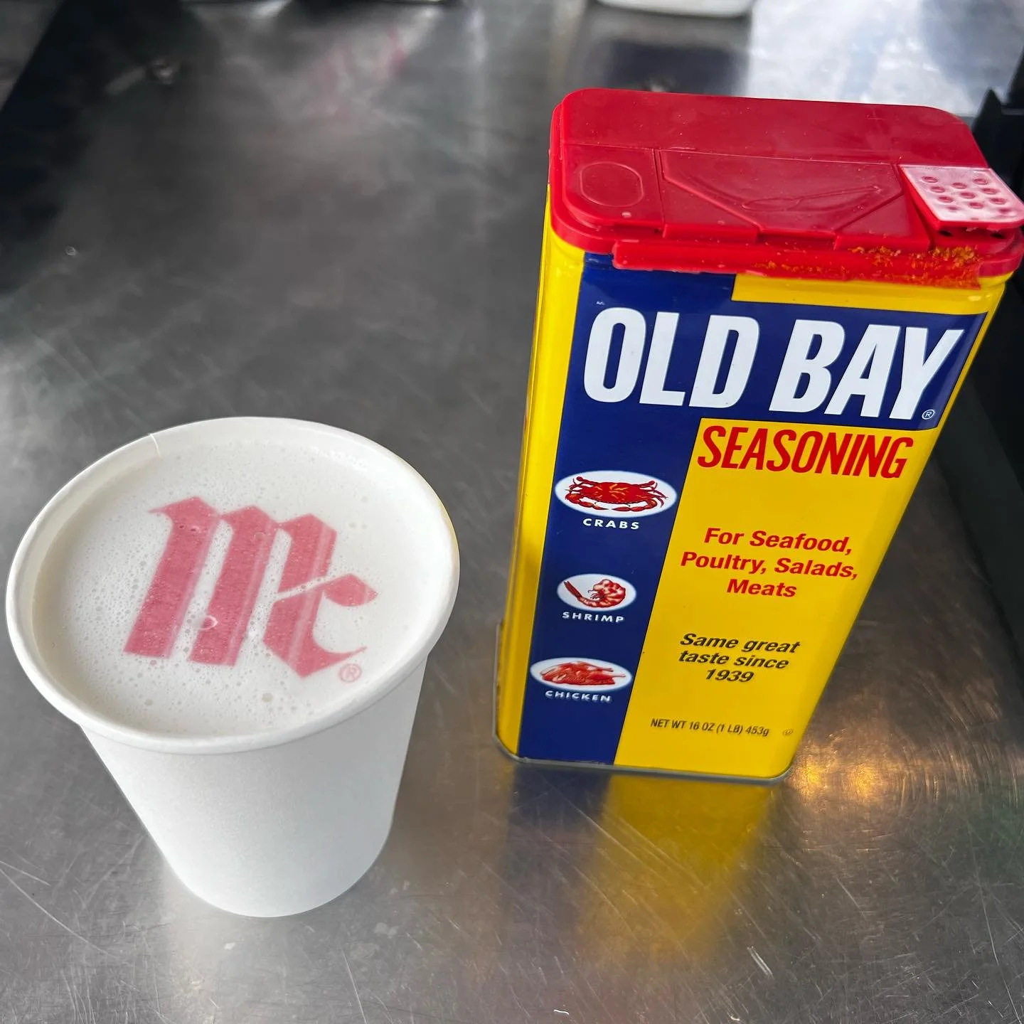 Serving up a taste of Maryland at the McCormick food bank event in Cockeysville, MD! Coffee, lattes, and a sprinkle of Old Bay, all for a great cause. #TasteOfMaryland #McCormickFoodBank #CockeysvilleMD