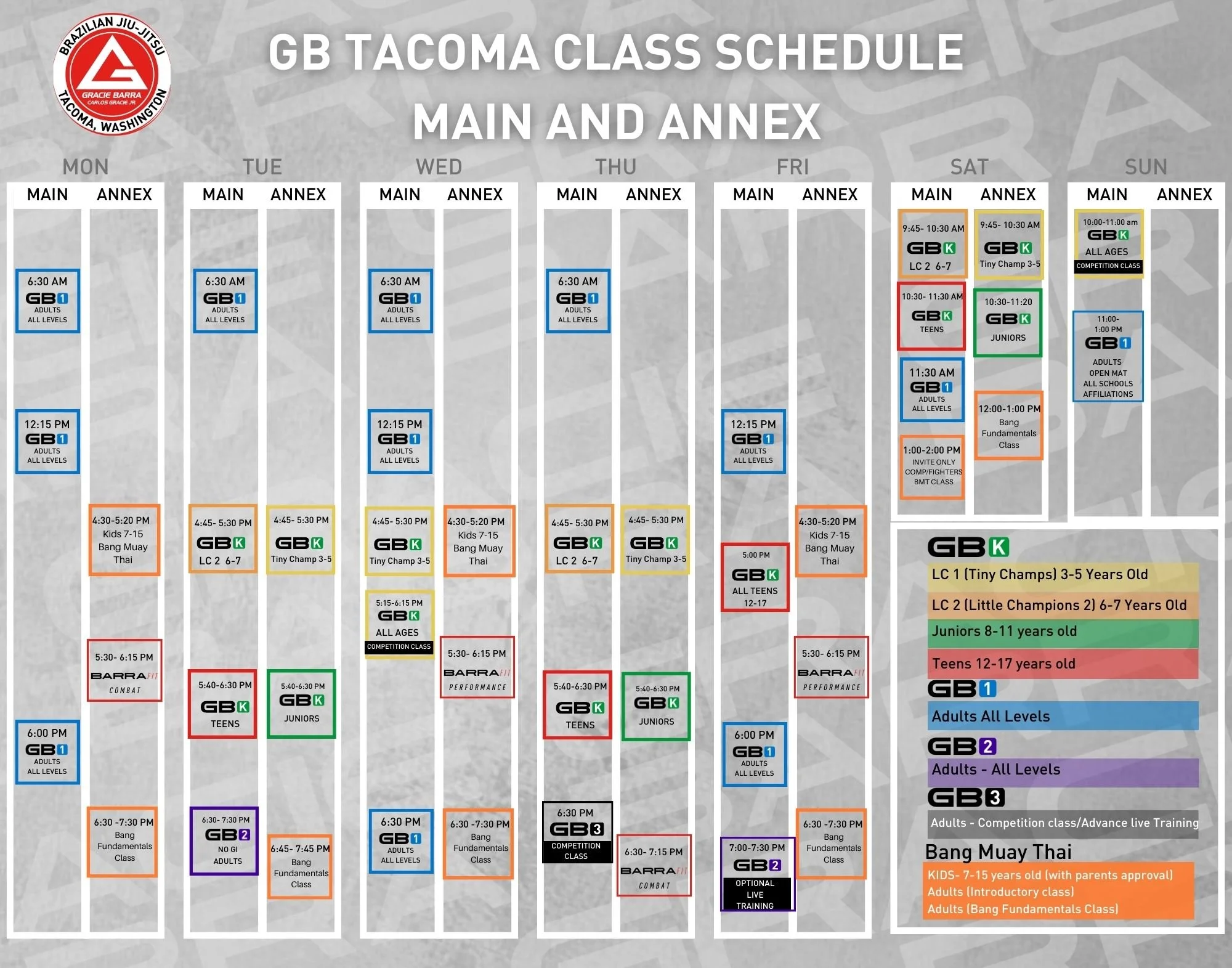 Locations/Schedule — Bang Muay Thai Washington