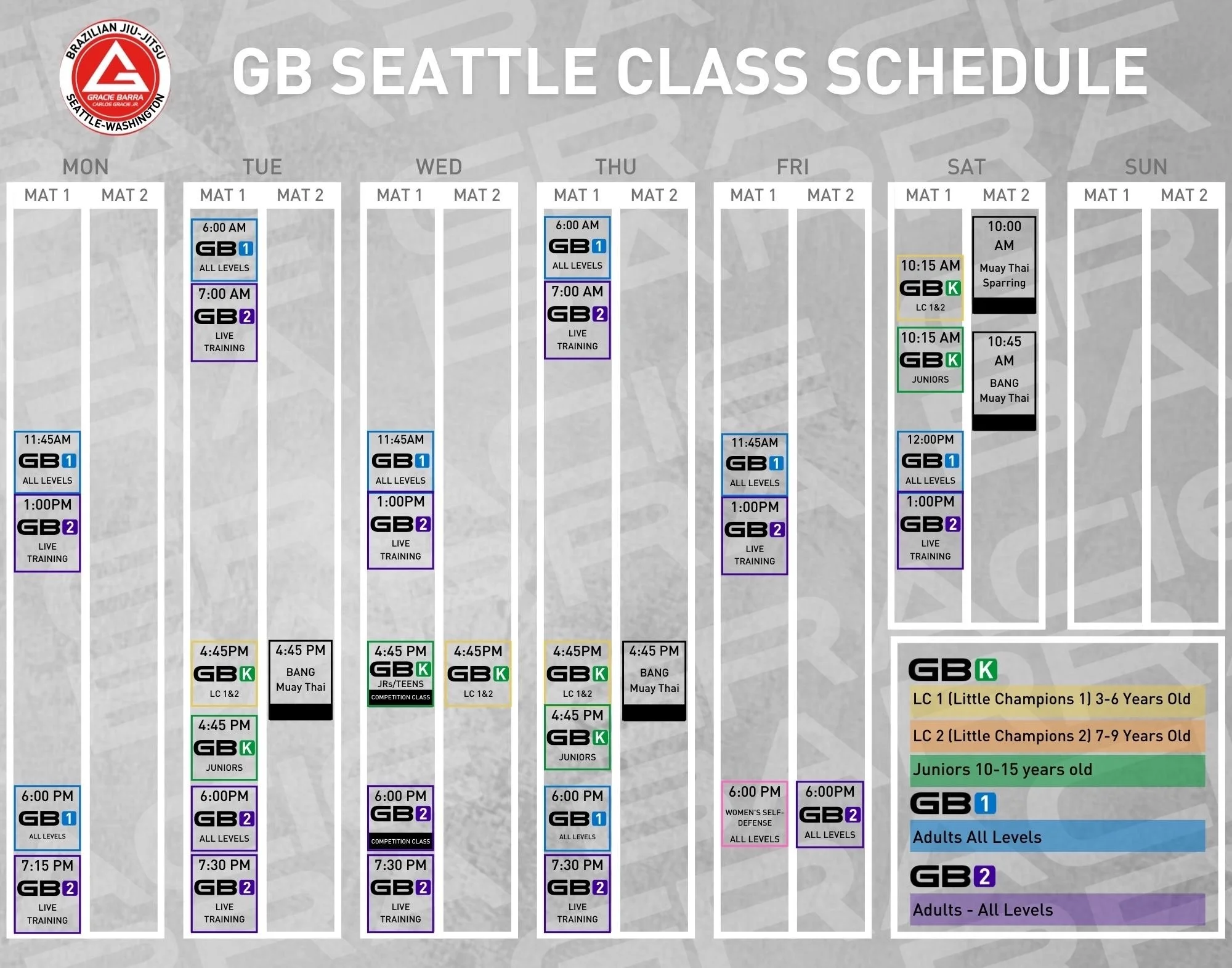 Locations/Schedule — Bang Muay Thai Washington