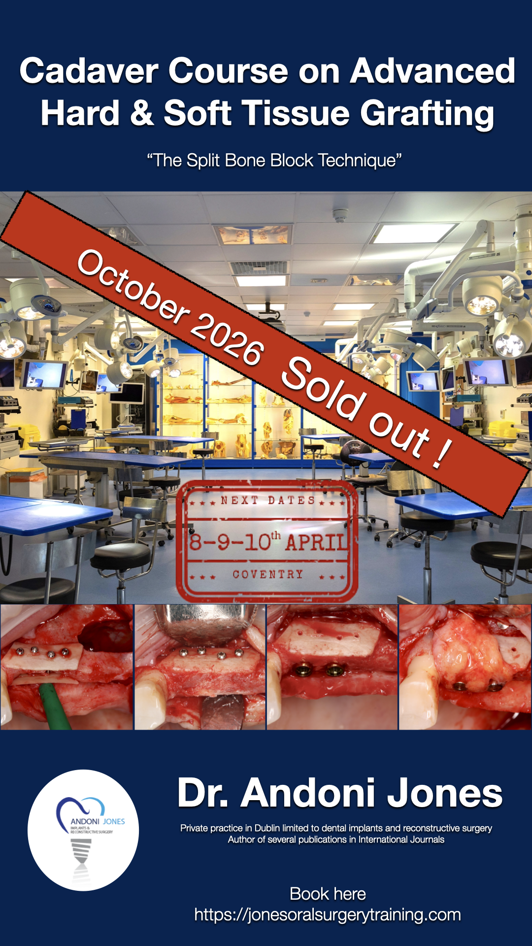 CADAVER COURSE ON ADVANCED HARD & SOFT TISSUE GRAFTING