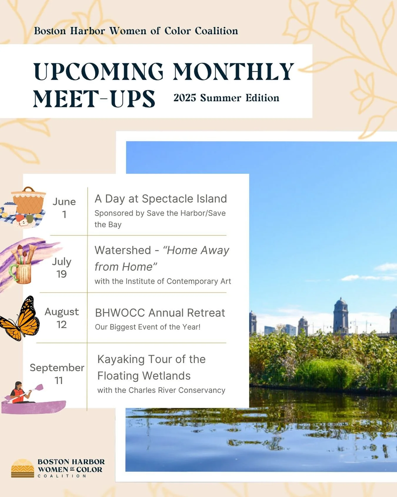 Save the Date: BHWOCC Summer Meet-Ups Are Here! 🌞

With warm weather finally here, we&rsquo;re so excited to announce our 2025 Summer Edition line-up of BHWOCC monthly meet-ups! From islands to art, our annual retreat, and a special paddle through B
